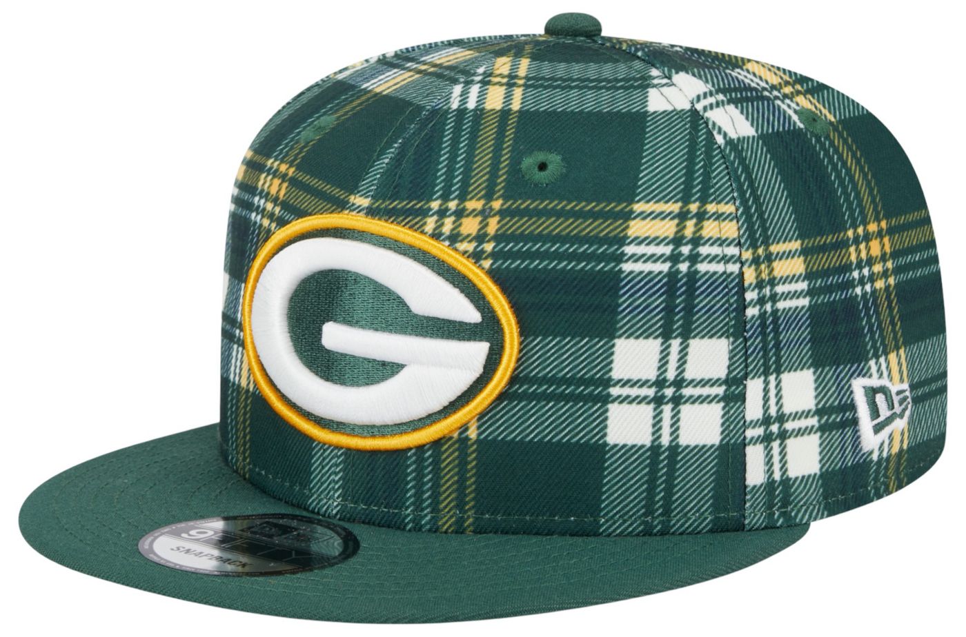 New Era Men s Green Bay Packers Sideline Statement Plaid 9Fifty Adjustable Hat Dick s Sporting Goods