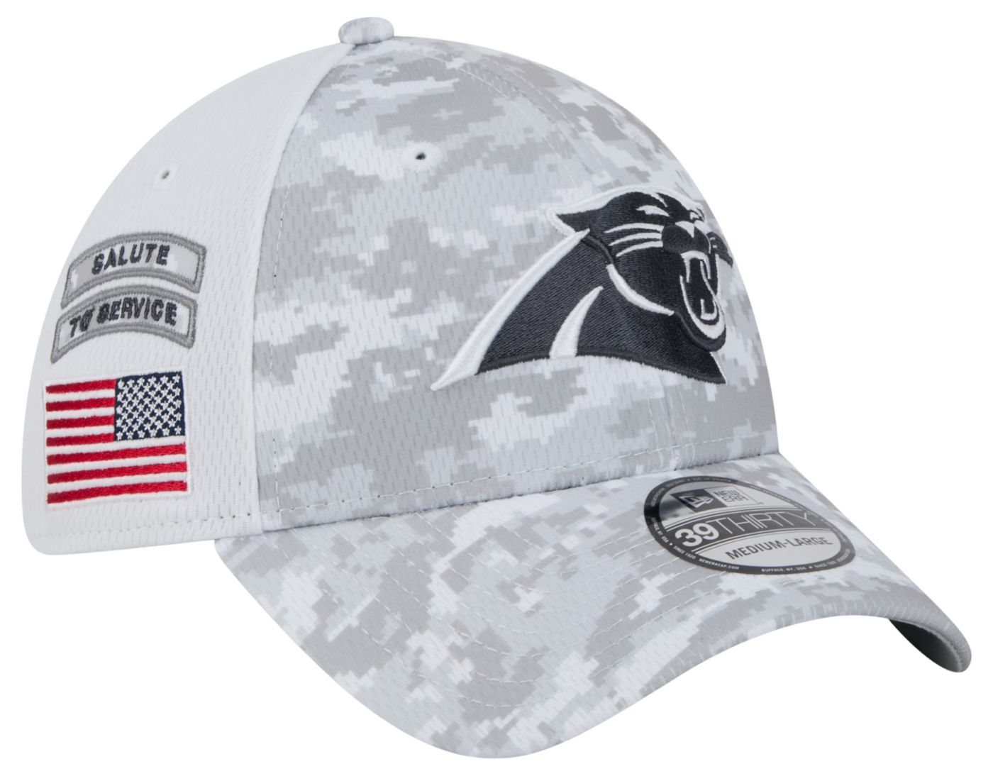 New Era Adult Carolina Panthers Salute to Service 2024 Arctic Camo 39Thirty Stretch Fit Hat Dick s Sporting Goods