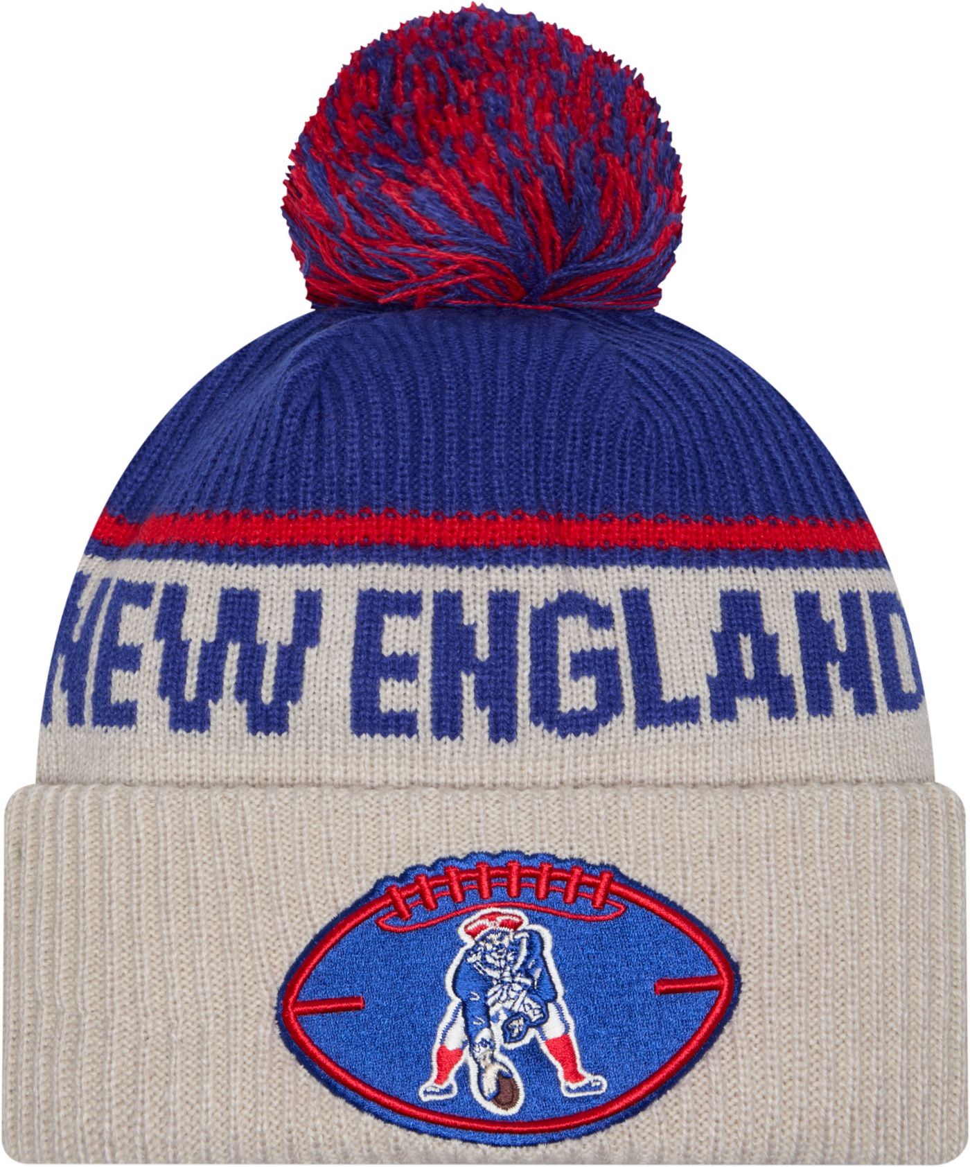 New Era Adult New England Patriots Sideline Historic Throwback Blue Knit Beanie Dick s Sporting Goods