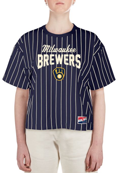 New Era Women's Milwaukee Brewers Throwback Navy T-Shirt product image