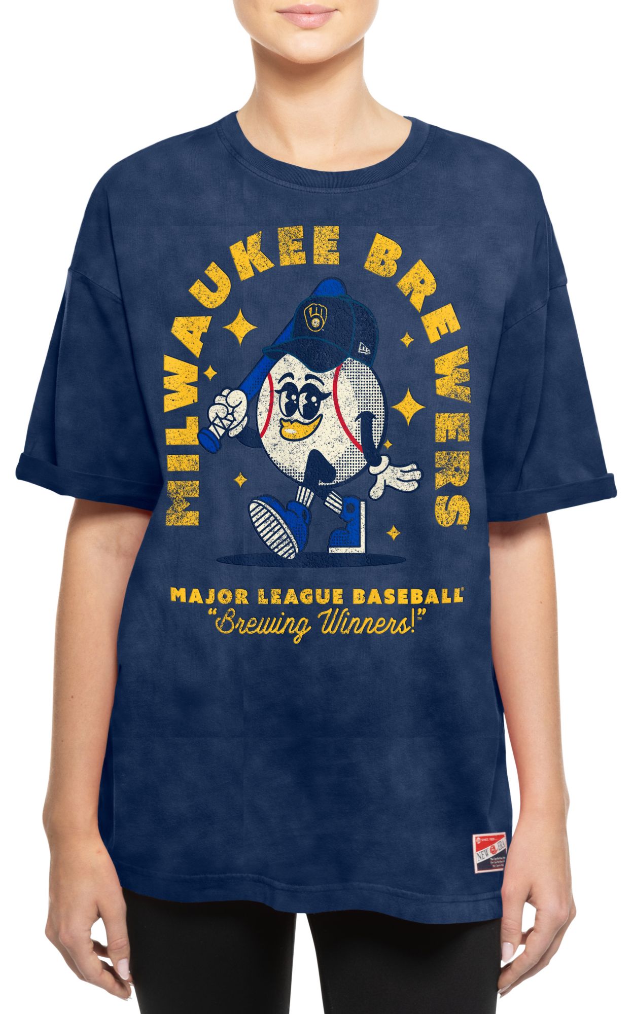 New Era Women's Milwaukee Brewers Navy Throwback T-Shirt product image
