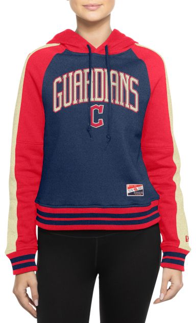 New Era Women's Cleveland Guardians Throwback Navy Pullover Hoodie product image