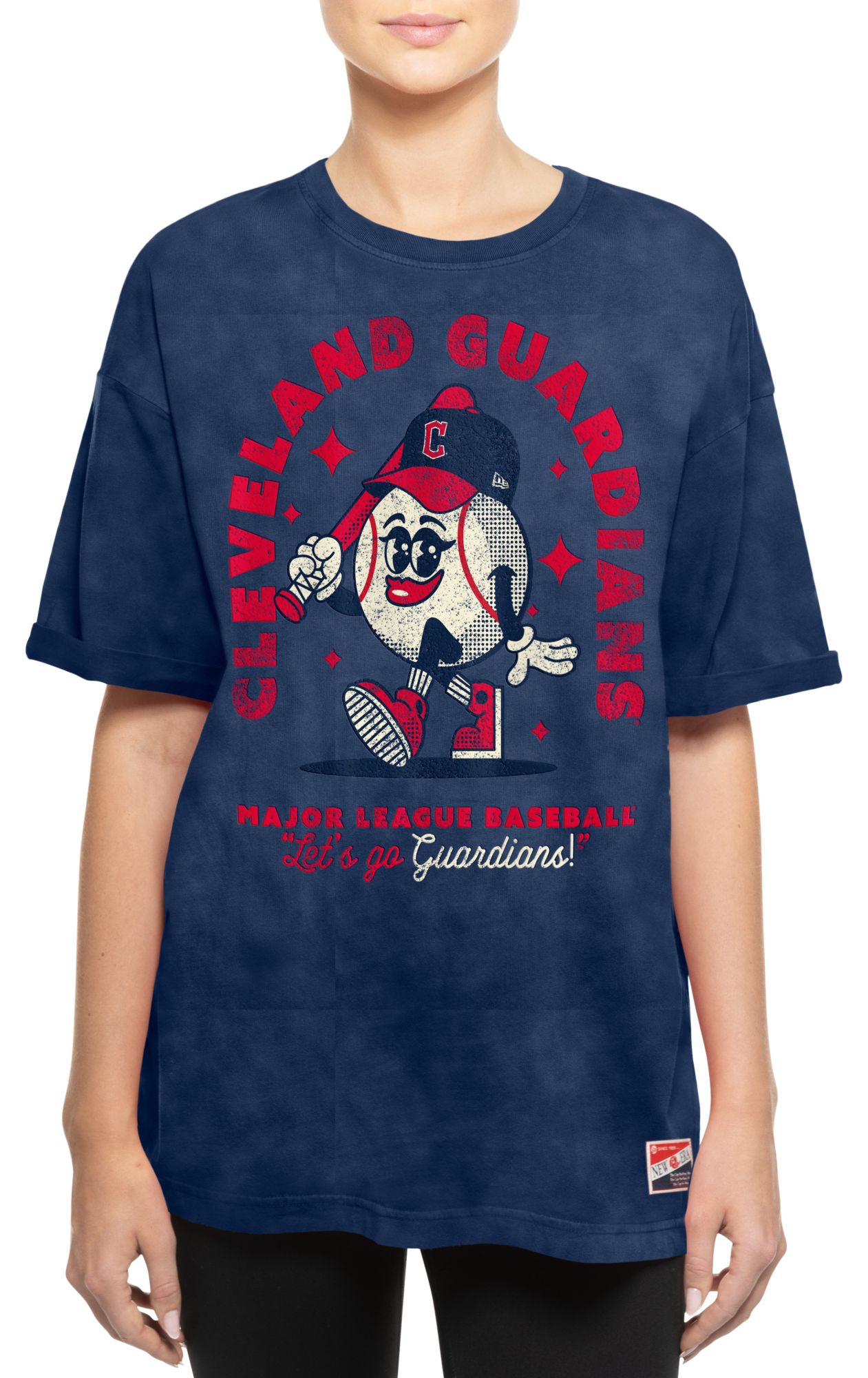 New Era Women's Cleveland Guardians Navy Throwback T-Shirt product image