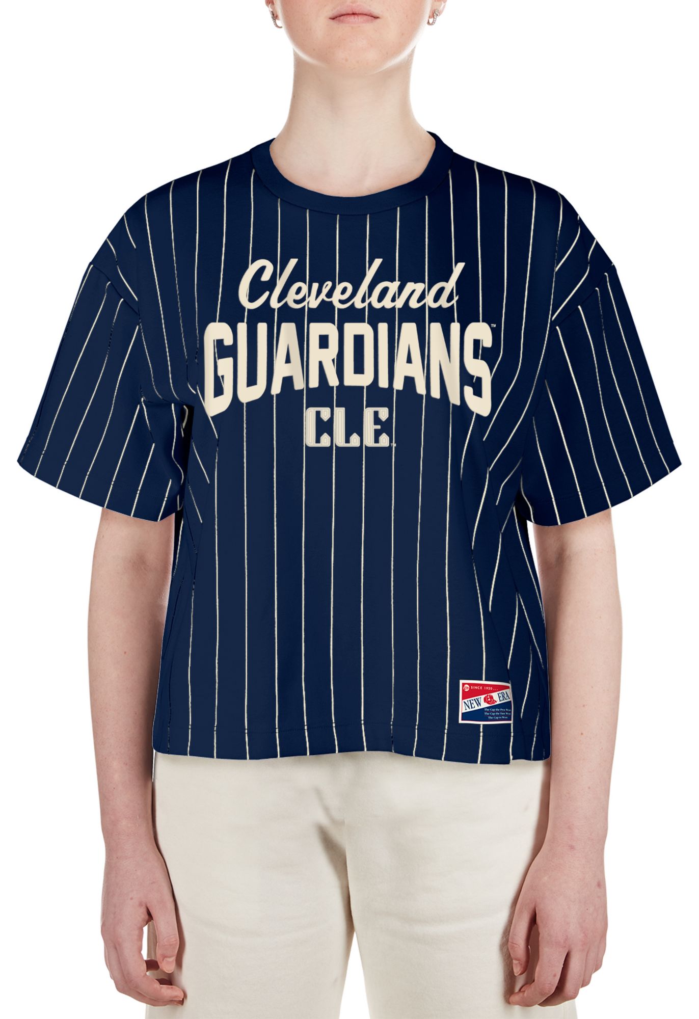 New Era Women's Cleveland Guardians Navy Logo T-Shirt product image