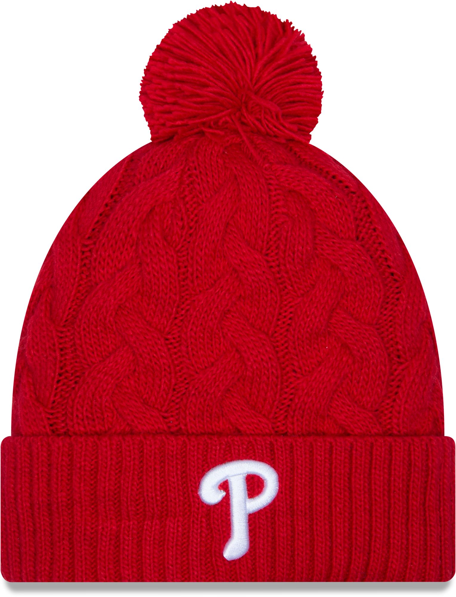 New Era Women's Philadelphia Phillies Red Cabled Knit Beanie product image