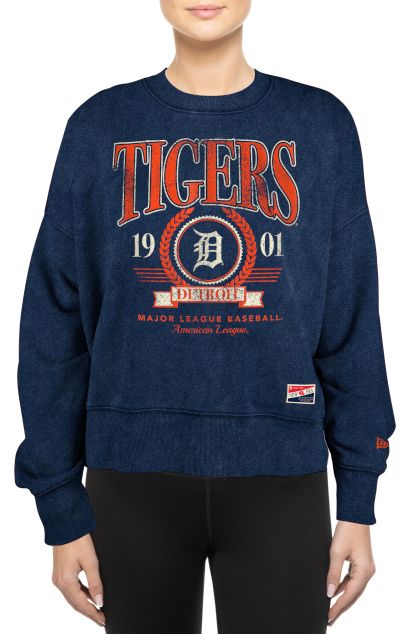 New Era Women's Detroit Tigers Throwback Navy Sweatshirt product image