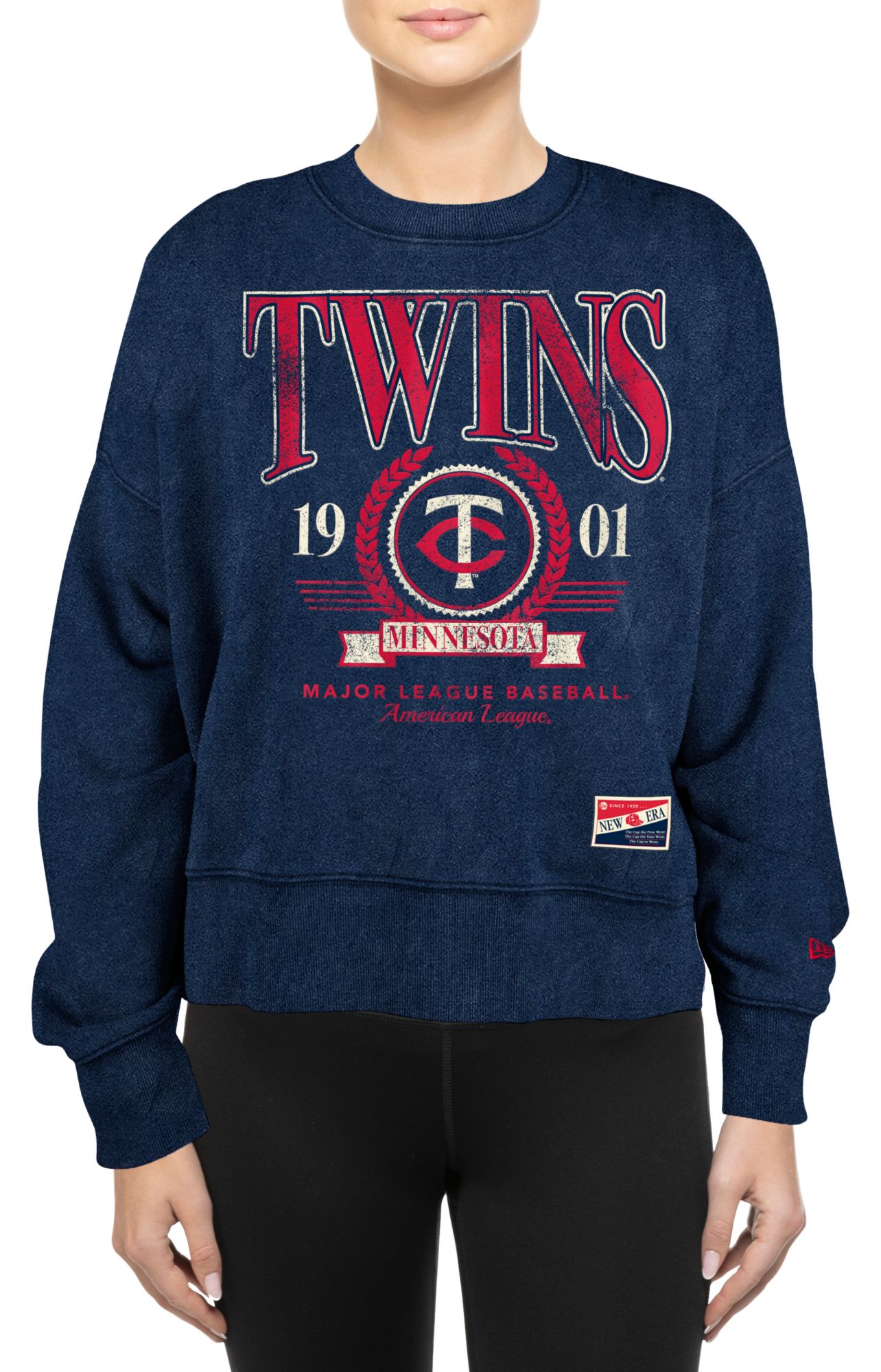 New Era Women's Minnesota Twins Navy Throwback Sweatshirt product image