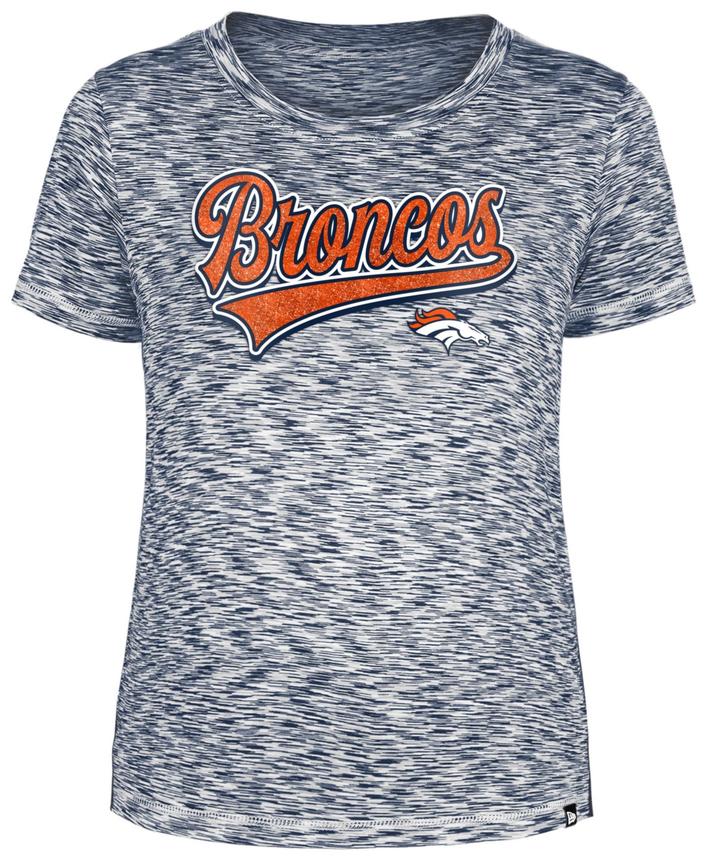 New Era Women s Denver Broncos Space Dye Glitter Navy T Shirt Dick s Sporting Goods