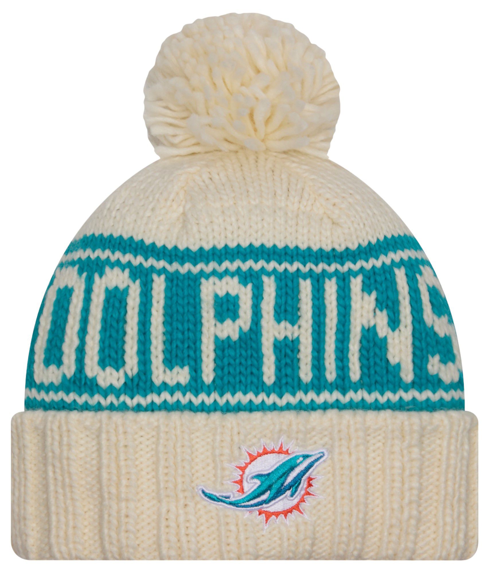 New Era Women's Miami Dolphins Sideline White Knit Beanie product image
