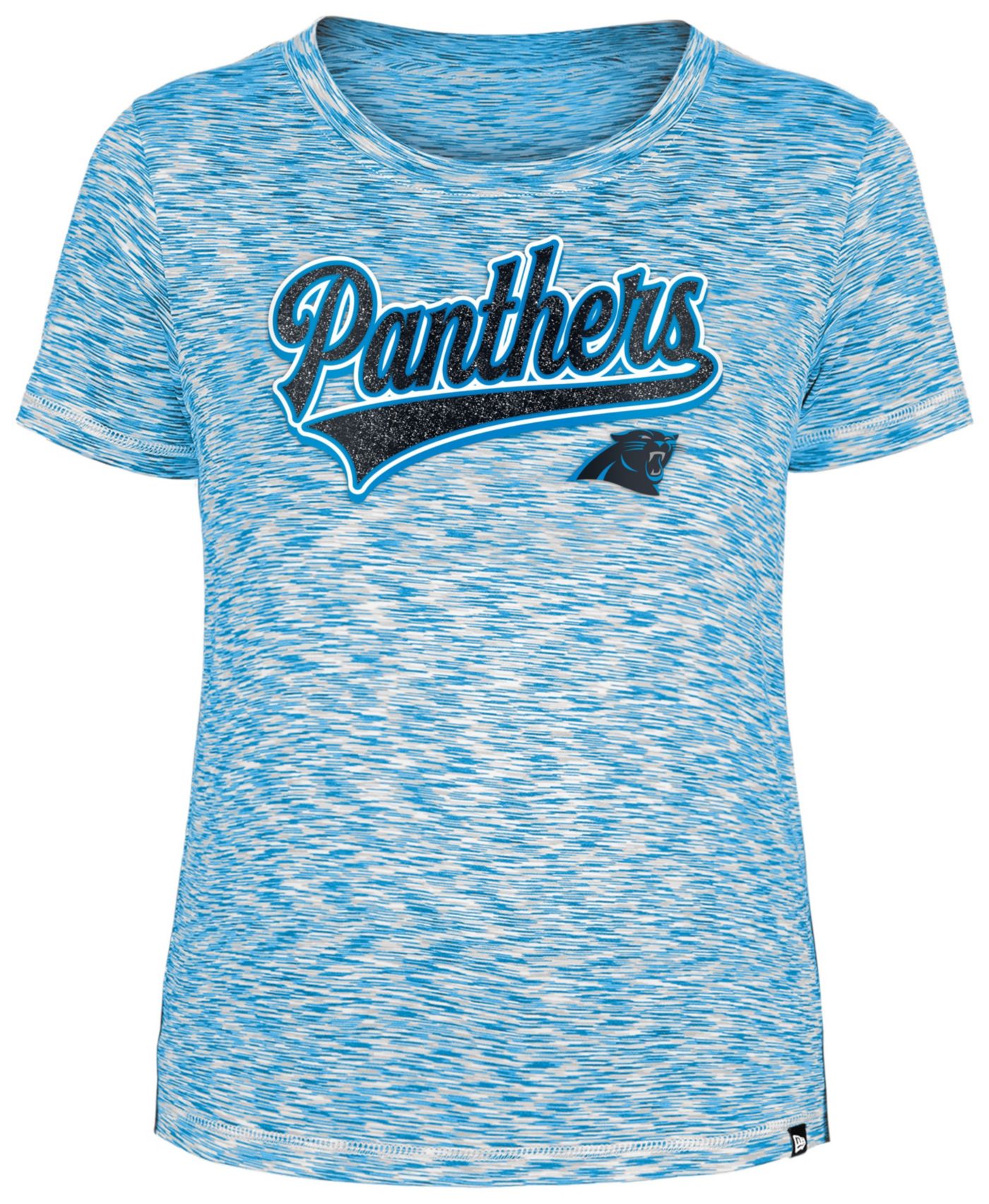 New Era Women s Carolina Panthers Space Dye Glitter Blue T Shirt Dick s Sporting Goods