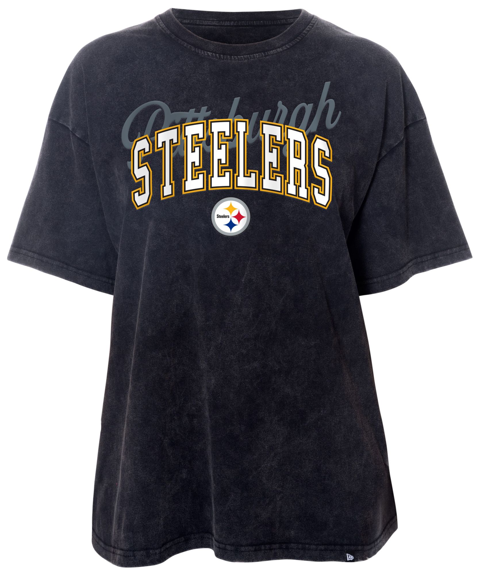 New Era Women's Pittsburgh Steelers Wash Oversized Black T-Shirt product image