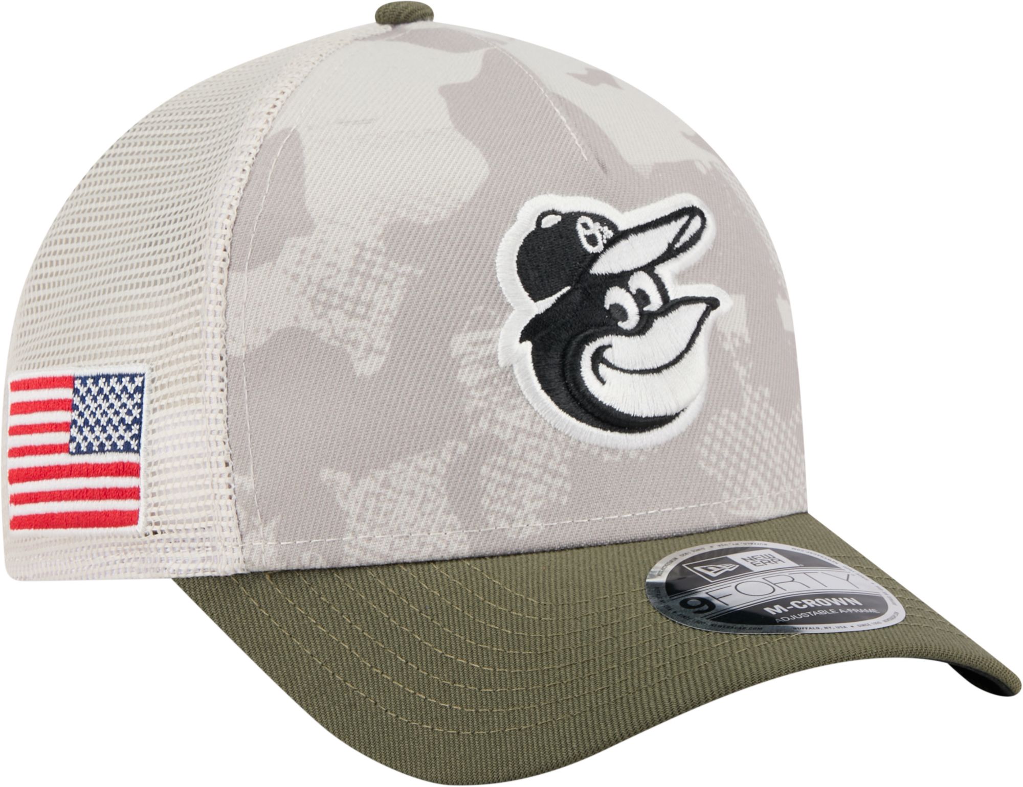New Era Youth Baltimore Orioles Khaki Armed Forces Day 2025 9Forty Adjustable Hat product image