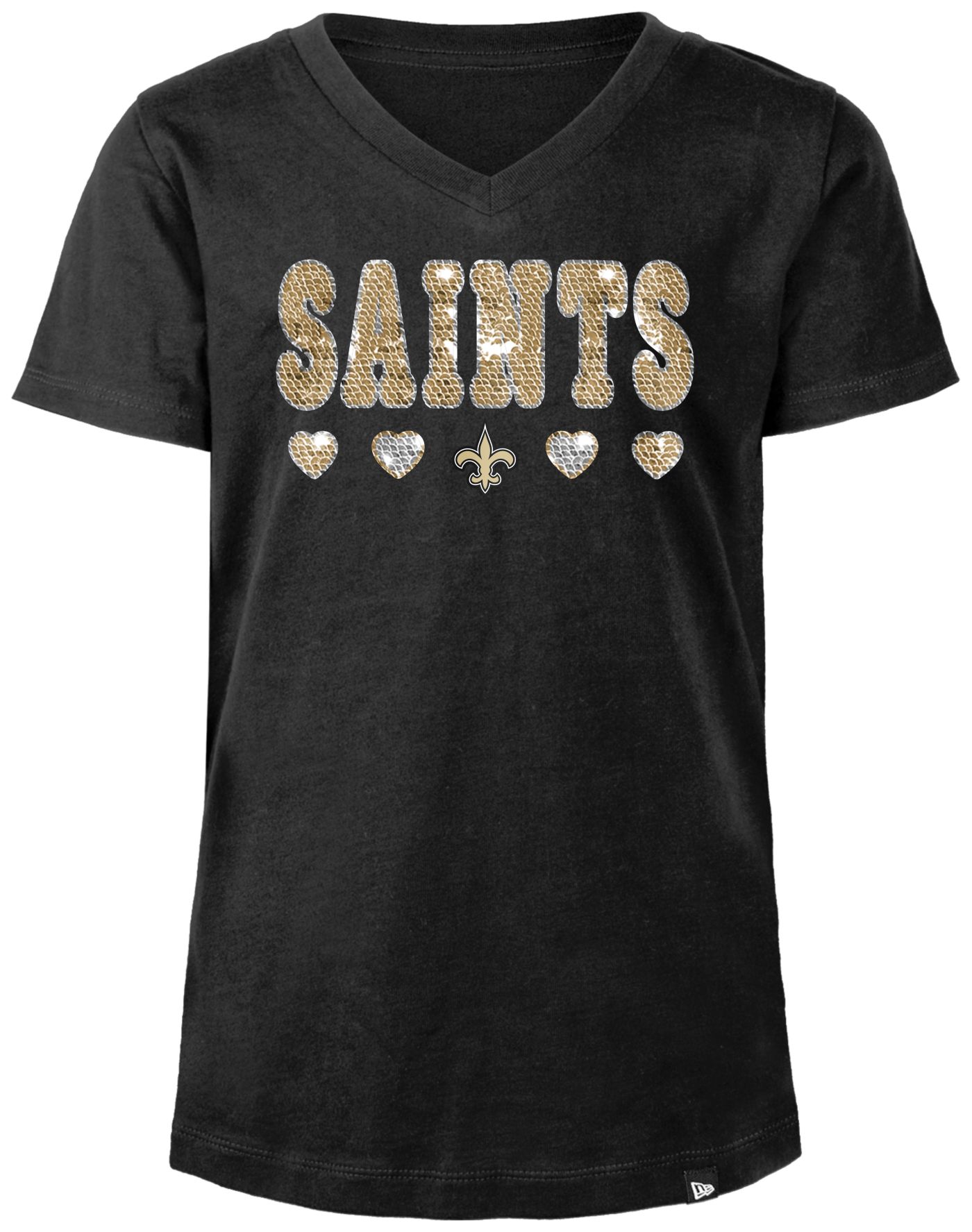 New Era Girls New Orleans Saints Sequins Flip Black T Shirt Dick s Sporting Goods