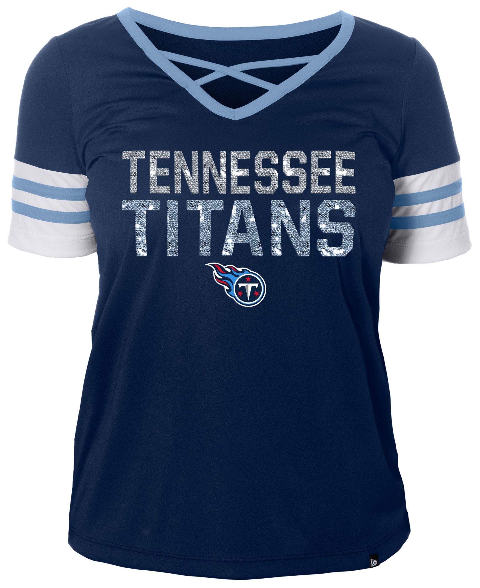 New Era Women's Tennessee Titans Sequins Navy T-Shirt product image