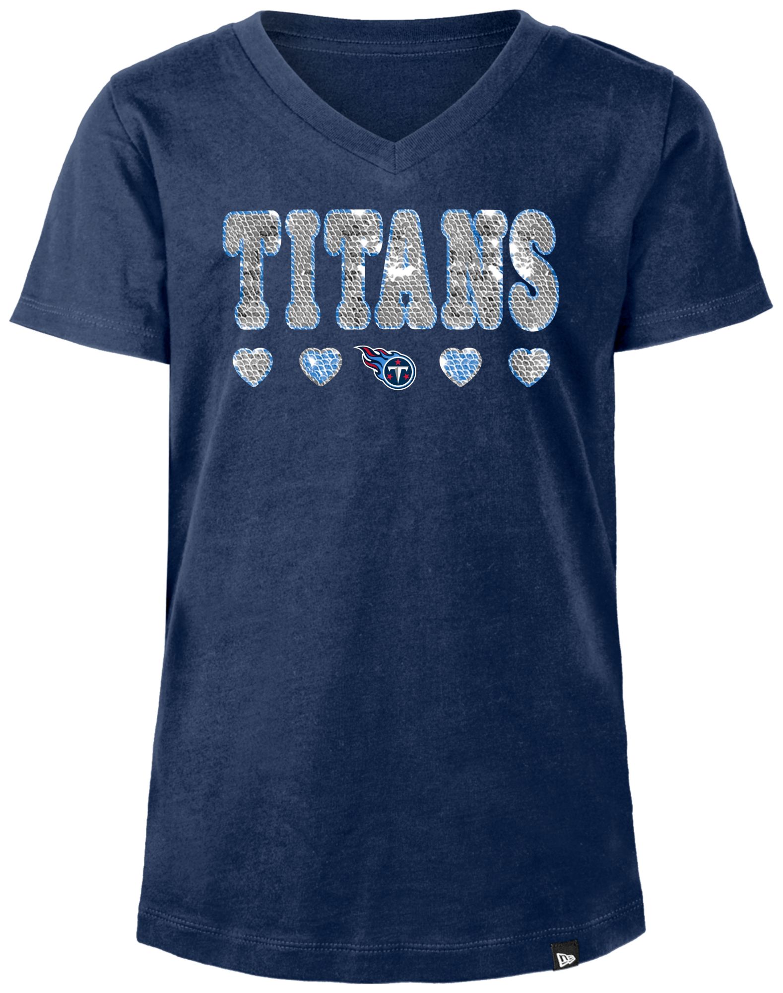 New Era Girls' Tennessee Titans Sequins Flip Navy T-Shirt product image