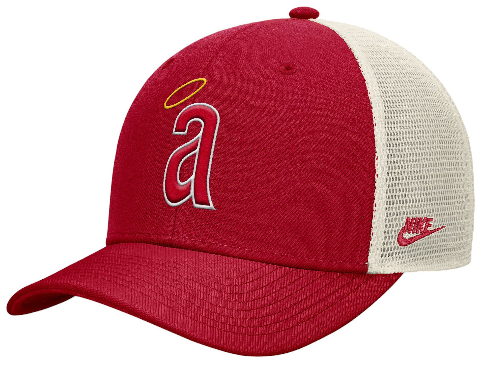 Nike Adult Los Angeles Angels Red Cooperstown Club Adjustable Trucker Hat product image