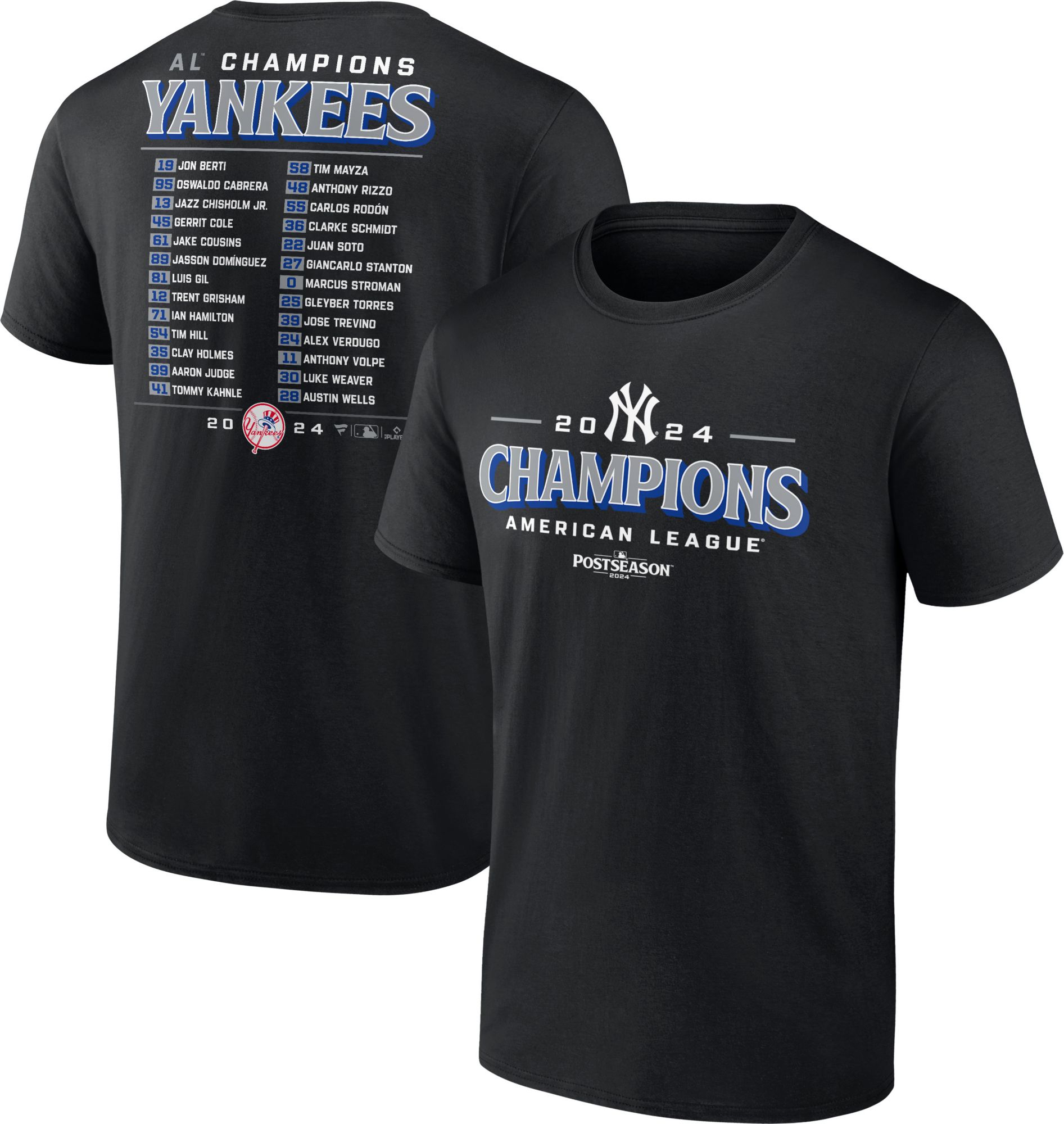 MLB Team Apparel Adult 2024 ALCS Champions New York Yankees Roster T-Shirt product image