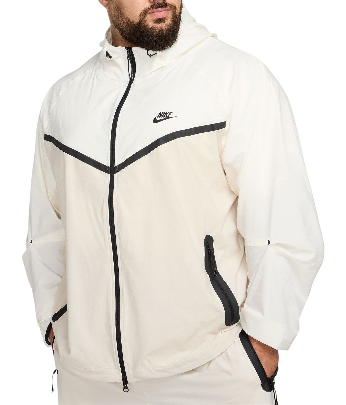 Rare Nike Air Full Zip Hooded Woven Jacket discount White Grey Mens Sz XL DA0271-097