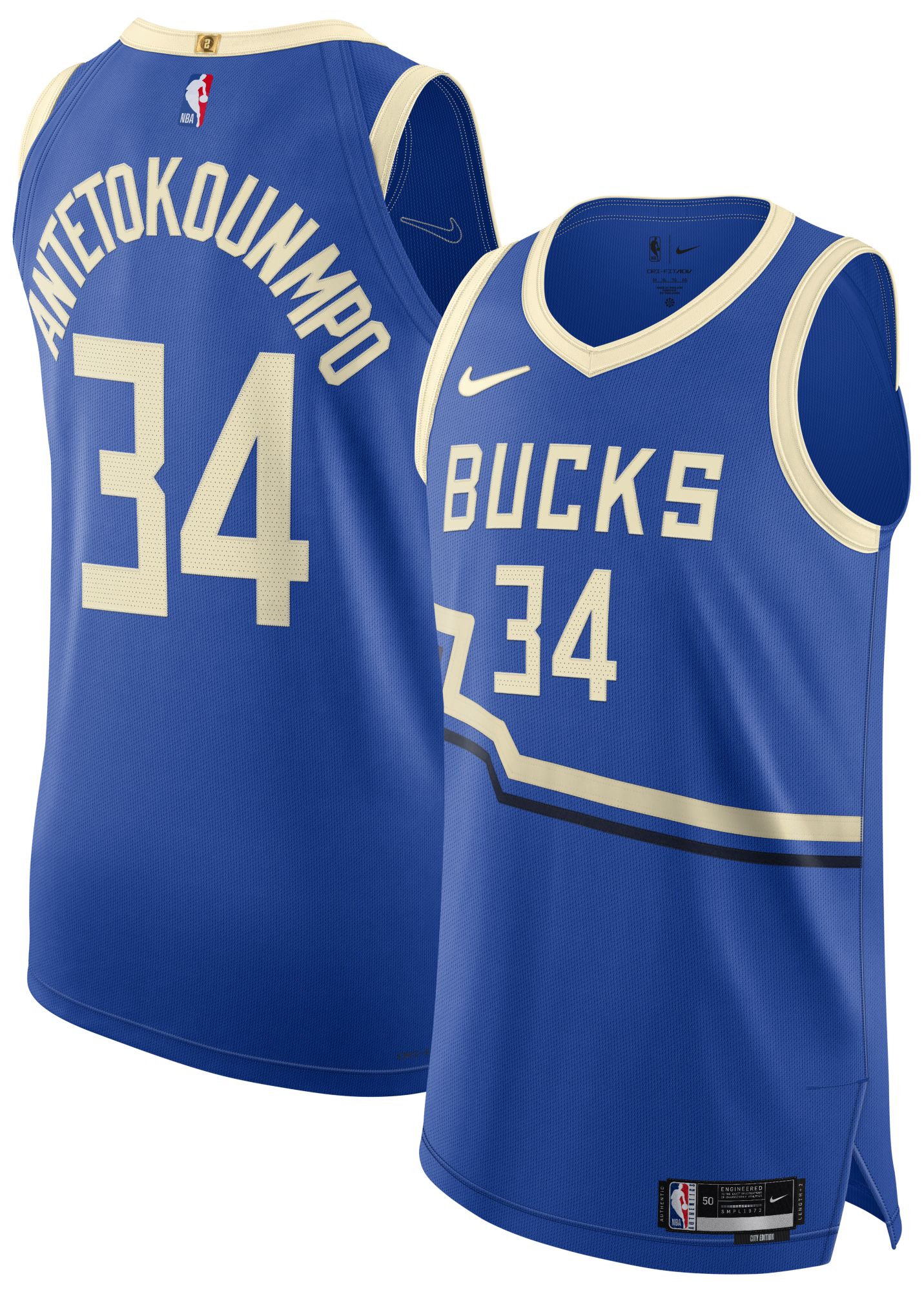 Nike Adult 2024-25 City Edition Milwaukee Bucks Giannis Antetokounmpo #34 Authentic Jersey product image