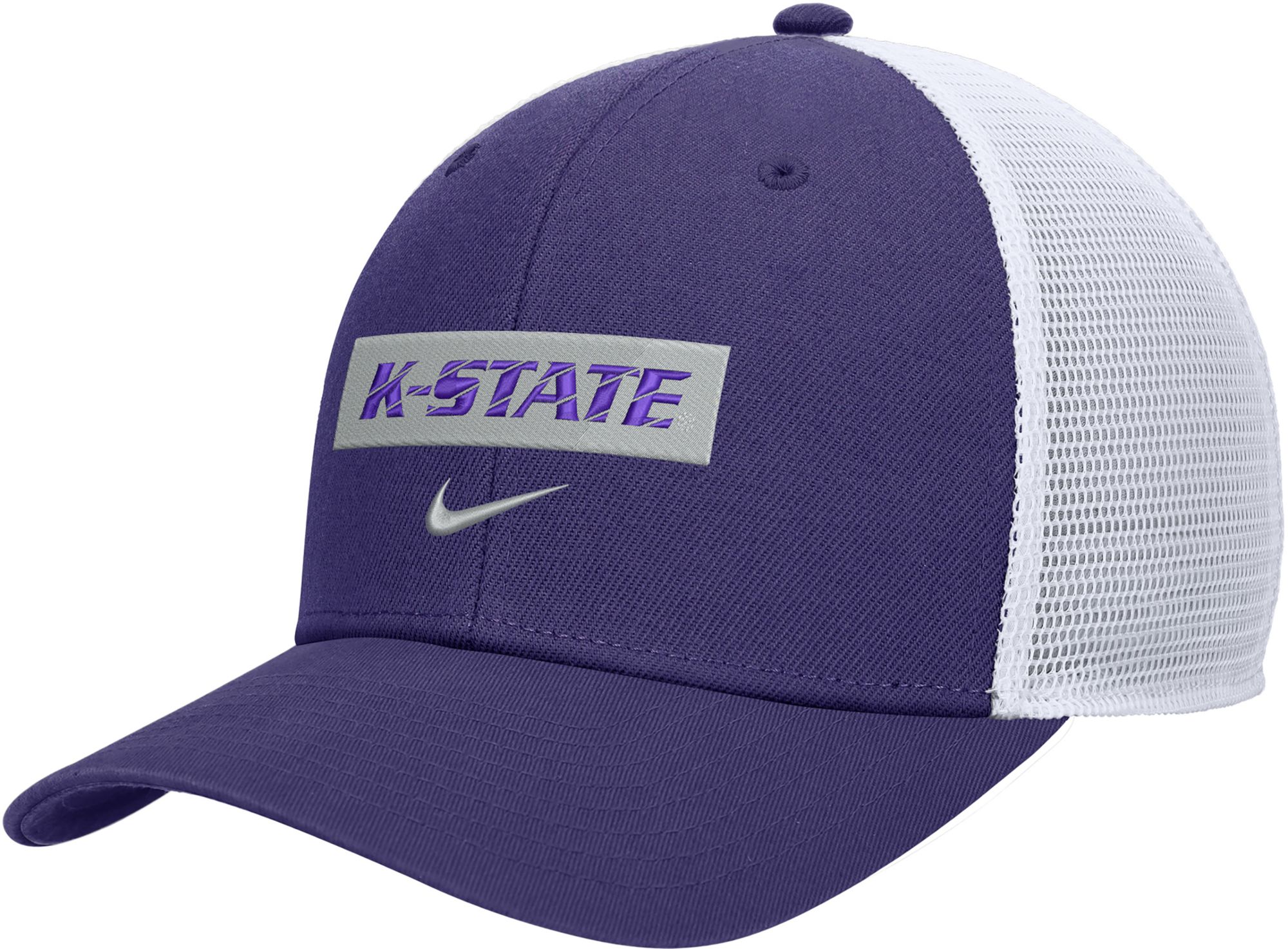 Nike Men's Kansas State Wildcats Purple Wordmark Rise Adjustable Trucker Hat product image
