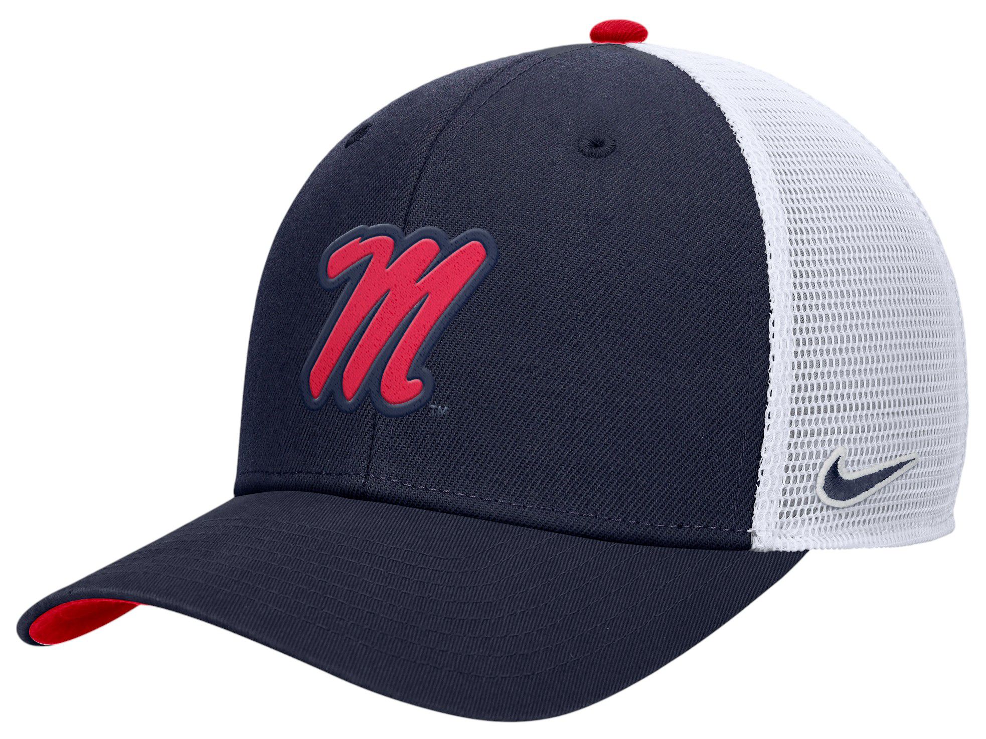 Nike Adult Ole Miss Rebels Navy Rise Adjustable Trucker Hat product image
