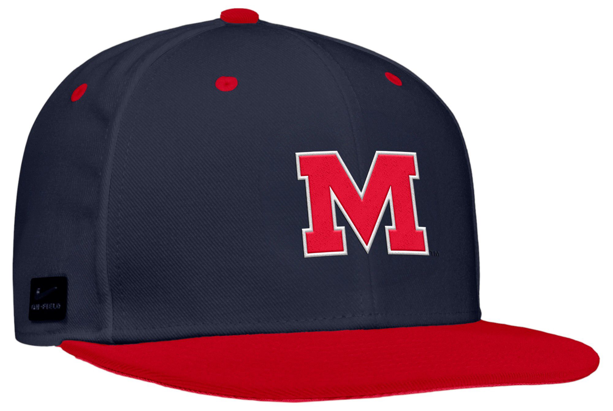 Nike Adult Ole Miss Rebels Navy Baseball Fitted Hat product image