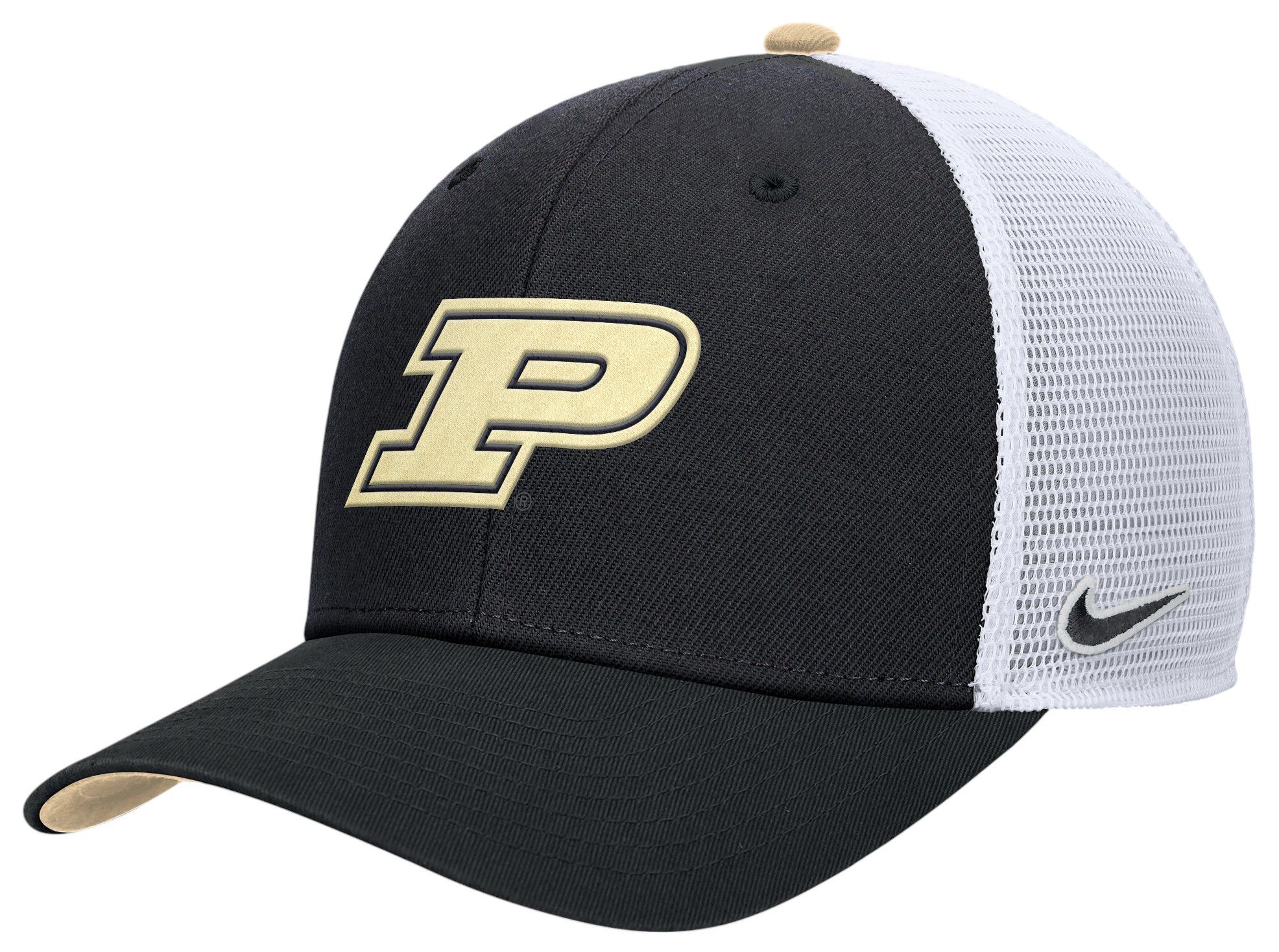 Nike Adult Purdue Boilermakers Black Rise Adjustable Trucker Hat product image
