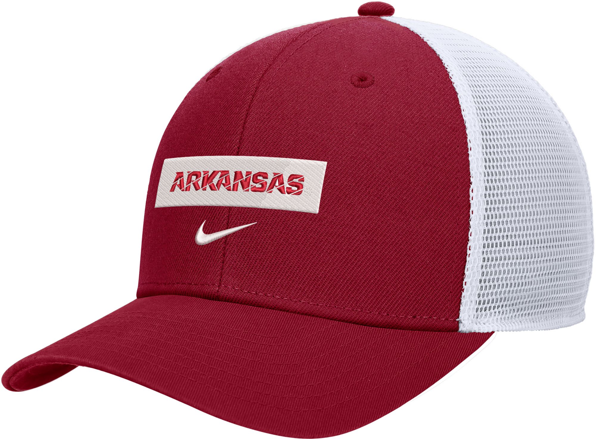 Nike Men's Arkansas Razorbacks Cardinal Wordmark Rise Adjustable Trucker Hat product image
