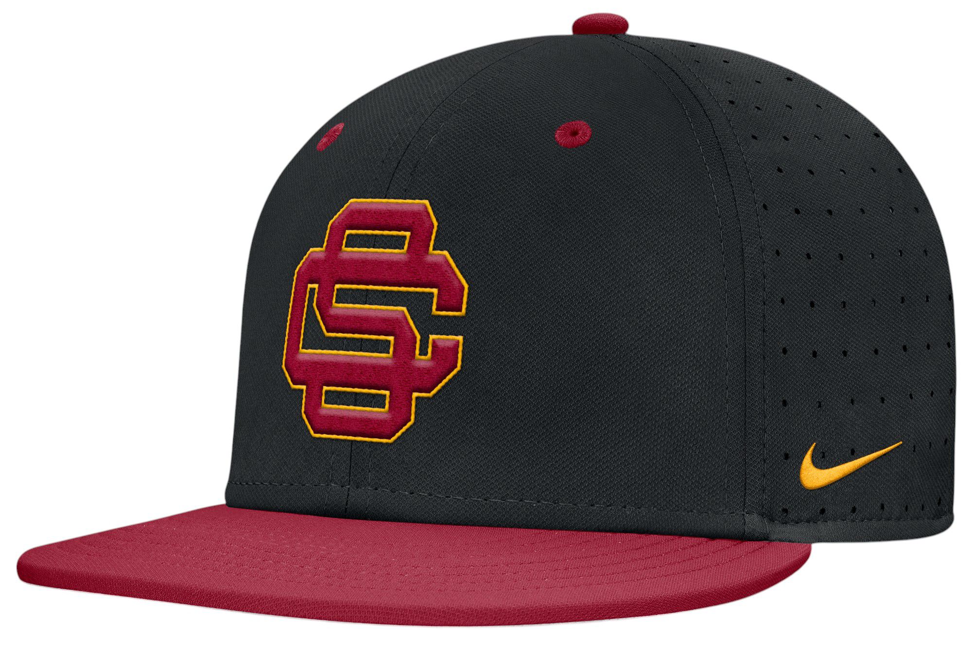 Nike Adult USC Trojans Black/Crimson Aero Fitted Hat product image