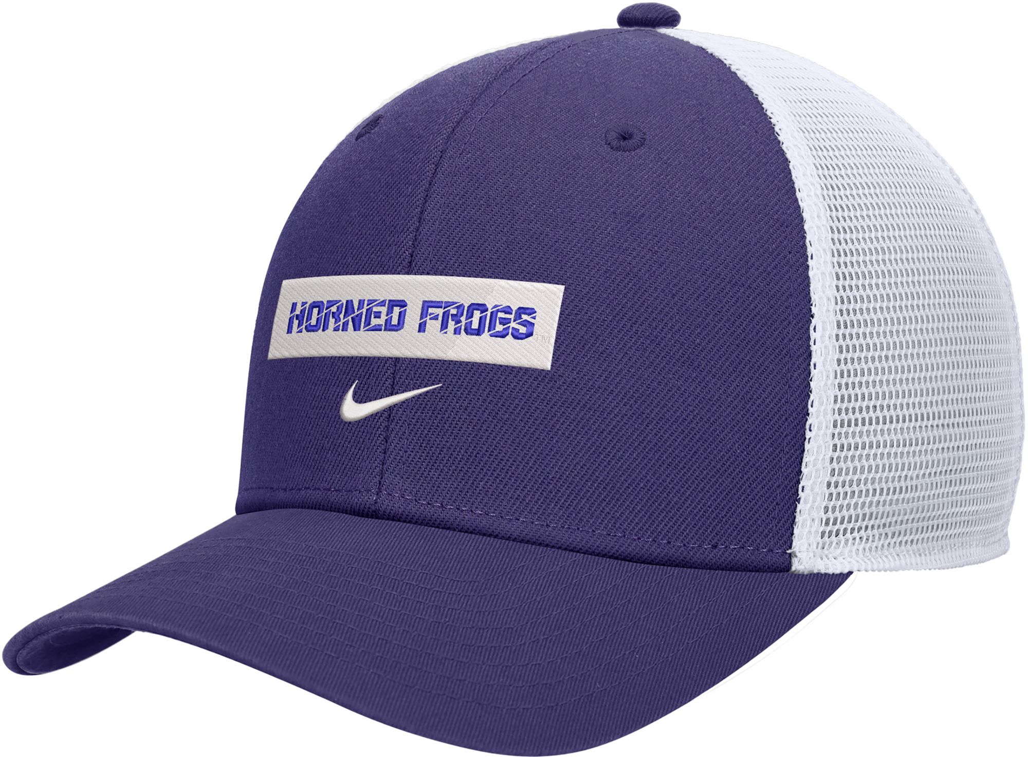 Nike Men's TCU Horned Frogs Purple Wordmark Rise Adjustable Trucker Hat product image
