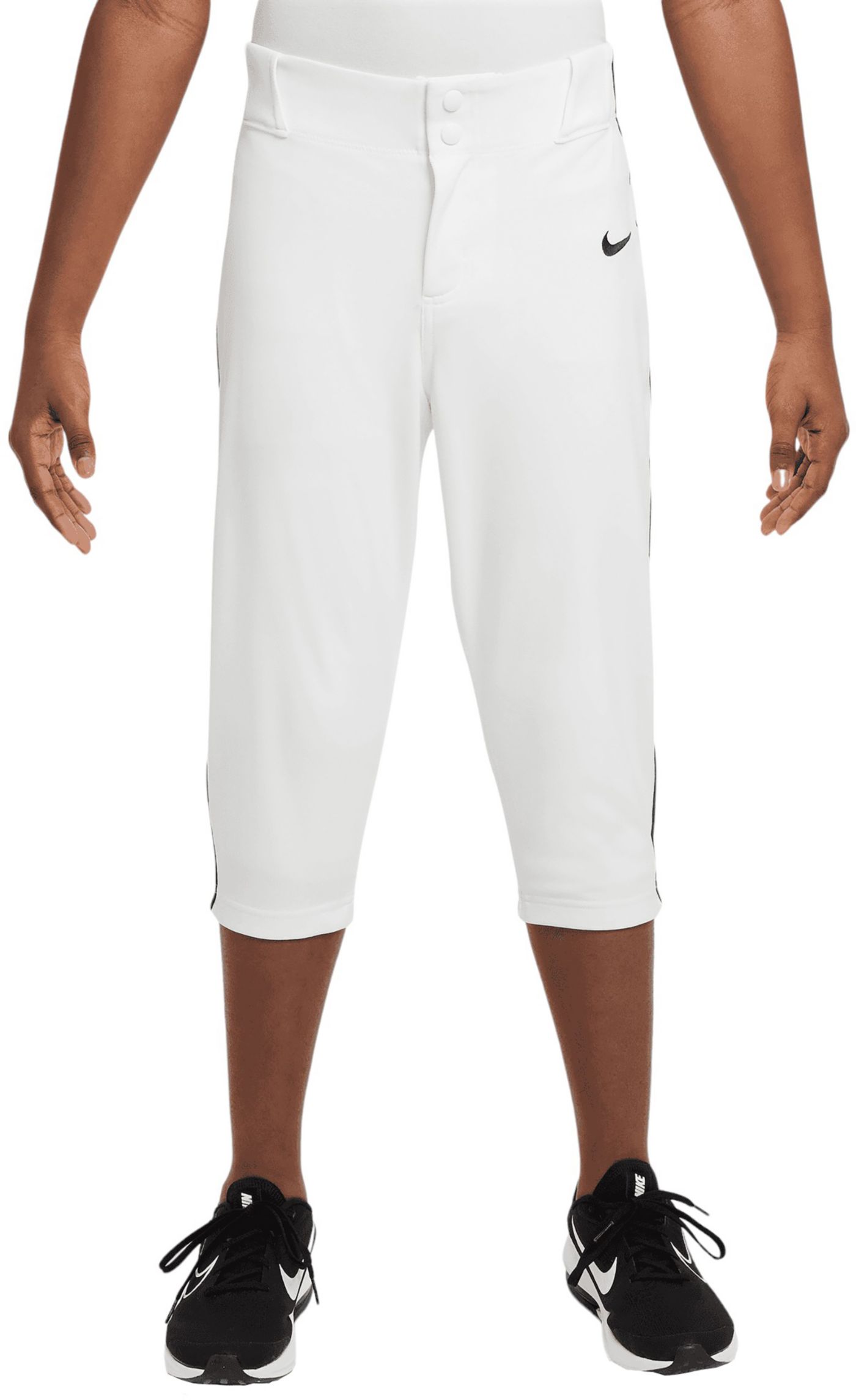 Nike white baseball pants with black piping online