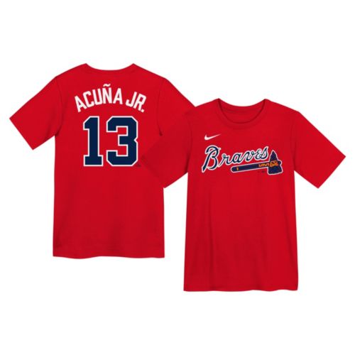 Nike Boys' Atlanta Braves Ronald Acuna #13 Red Home T-Shirt
