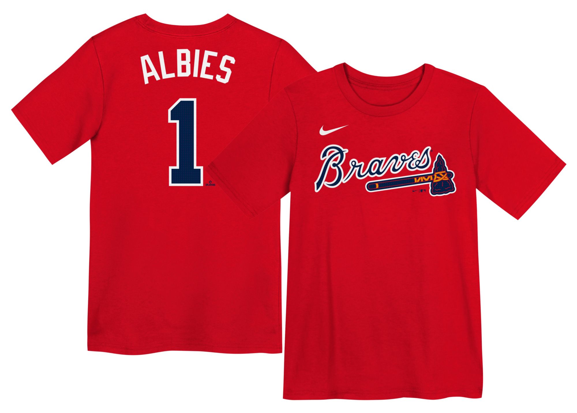 Nike Little Kids Atlanta Braves Ozzie Albies #1 Red T-Shirt product image