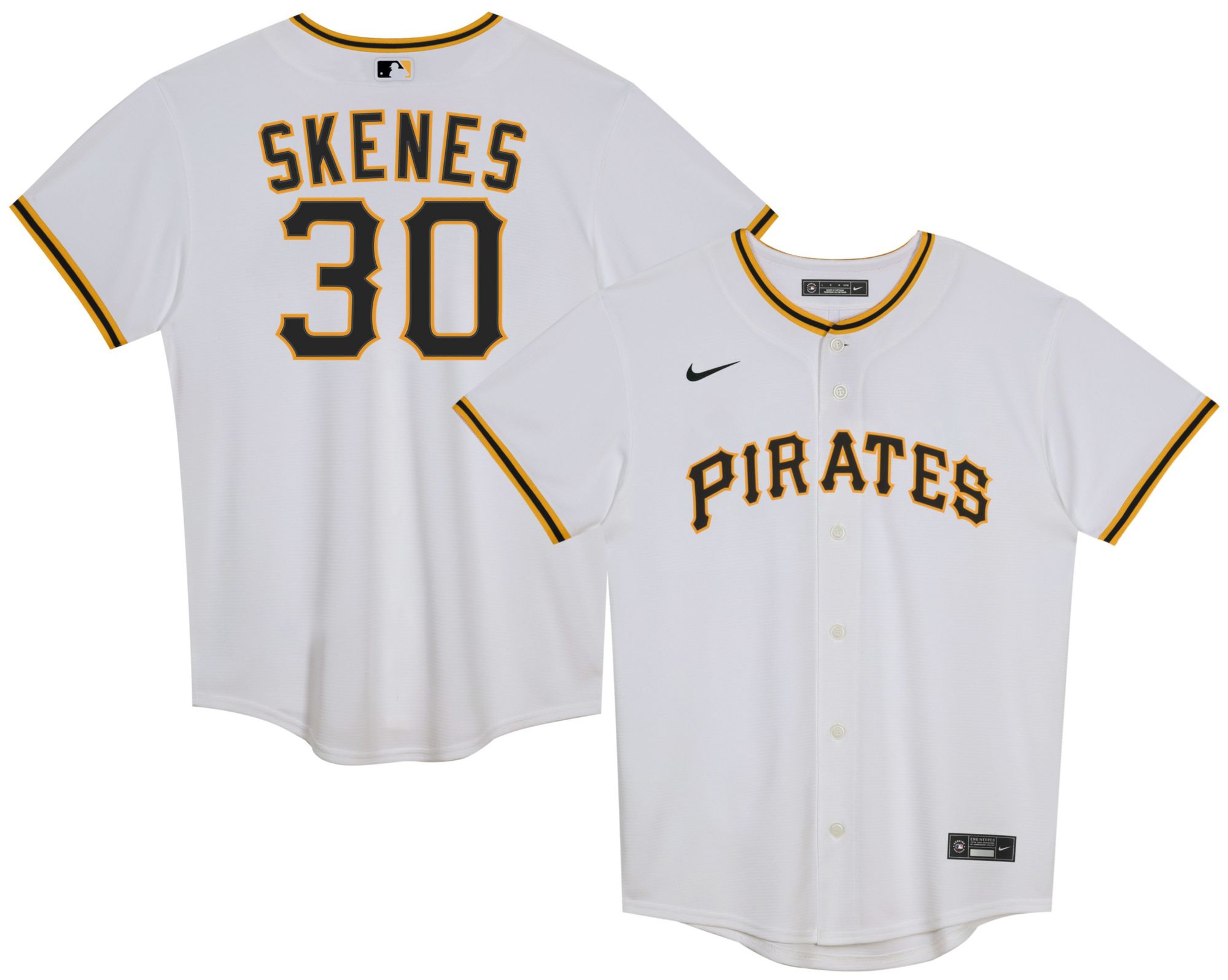 Nike Little Kids' Pittsburgh Pirates White Paul Skenes #30 Replica Jersey product image