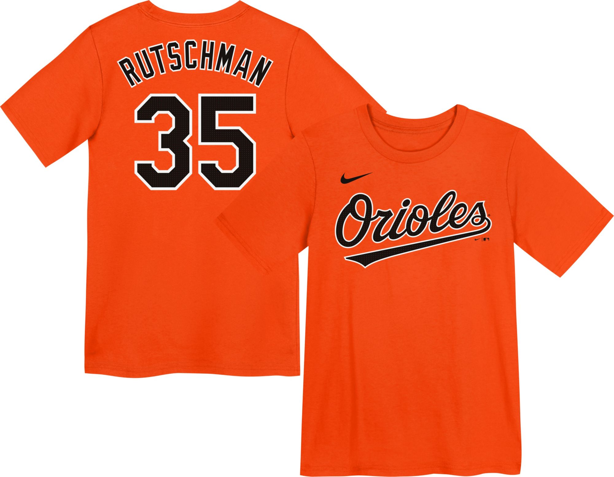 Nike Little Kids' Baltimore Orioles Adley Rutschman #35 Orange T-Shirt product image