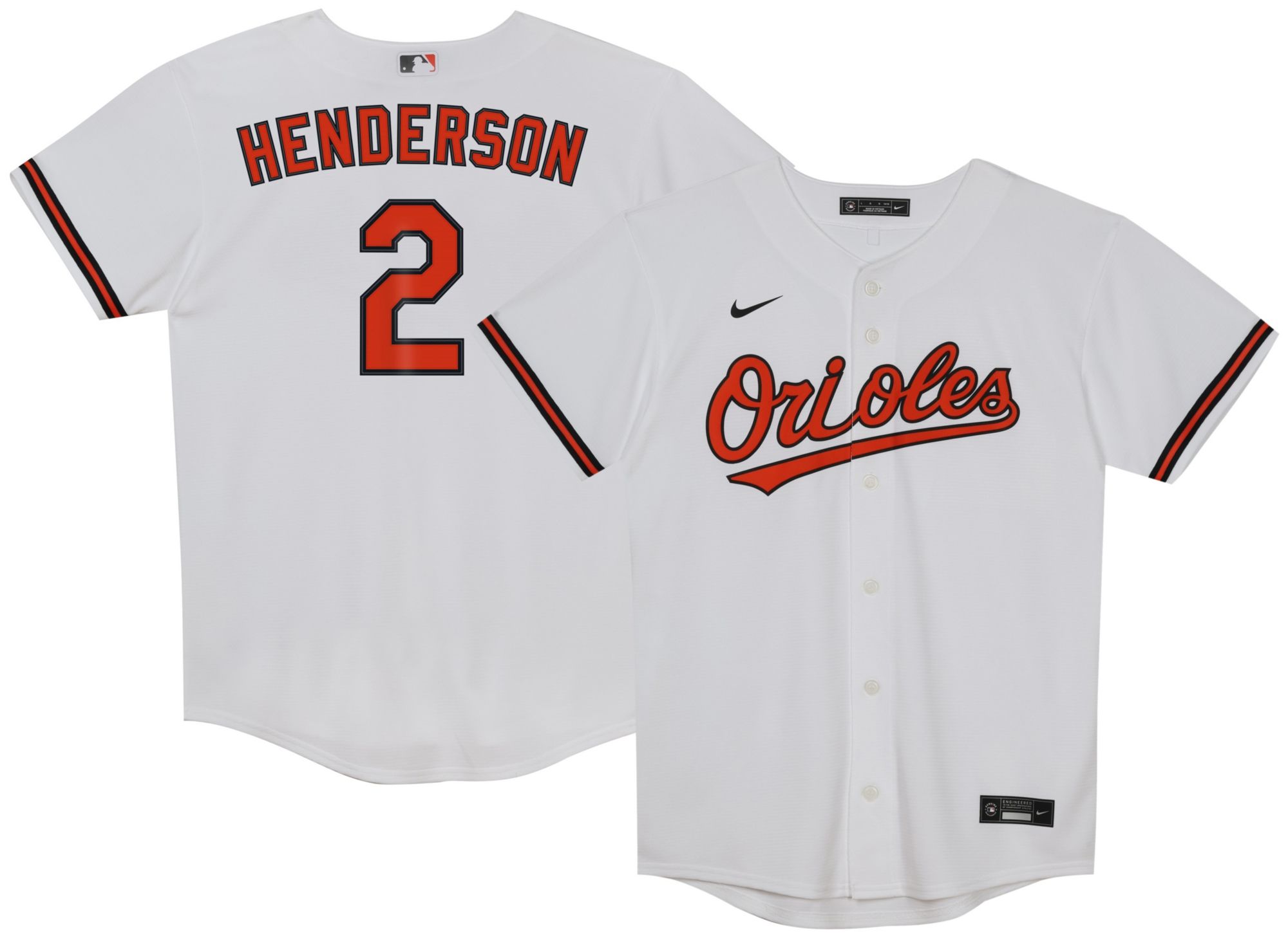 Nike Little Kids' Baltimore Orioles White Gunnar Henderson #2 Replica Jersey product image