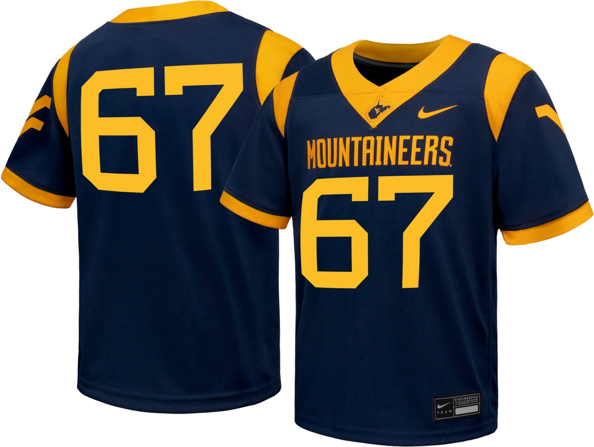 Nike Little Kid's West Virginia Mountaineers #67 Blue Replica Football Jersey product image