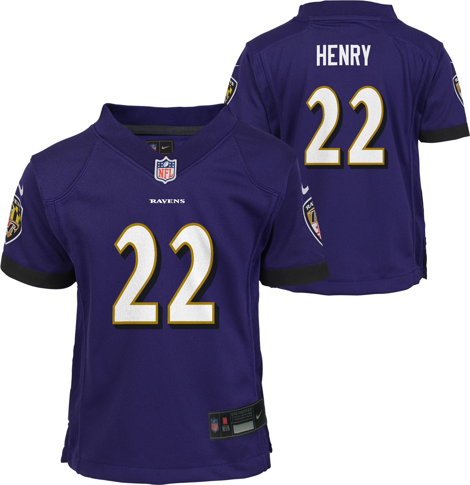 Nike Little Kids' Baltimore Ravens Derrick Henry #22 Purple Game Jersey product image