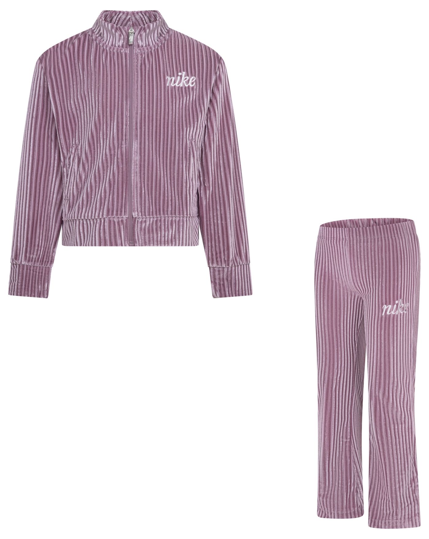Nike Little Kids 2 Piece Cozy Rib Track Set Purple