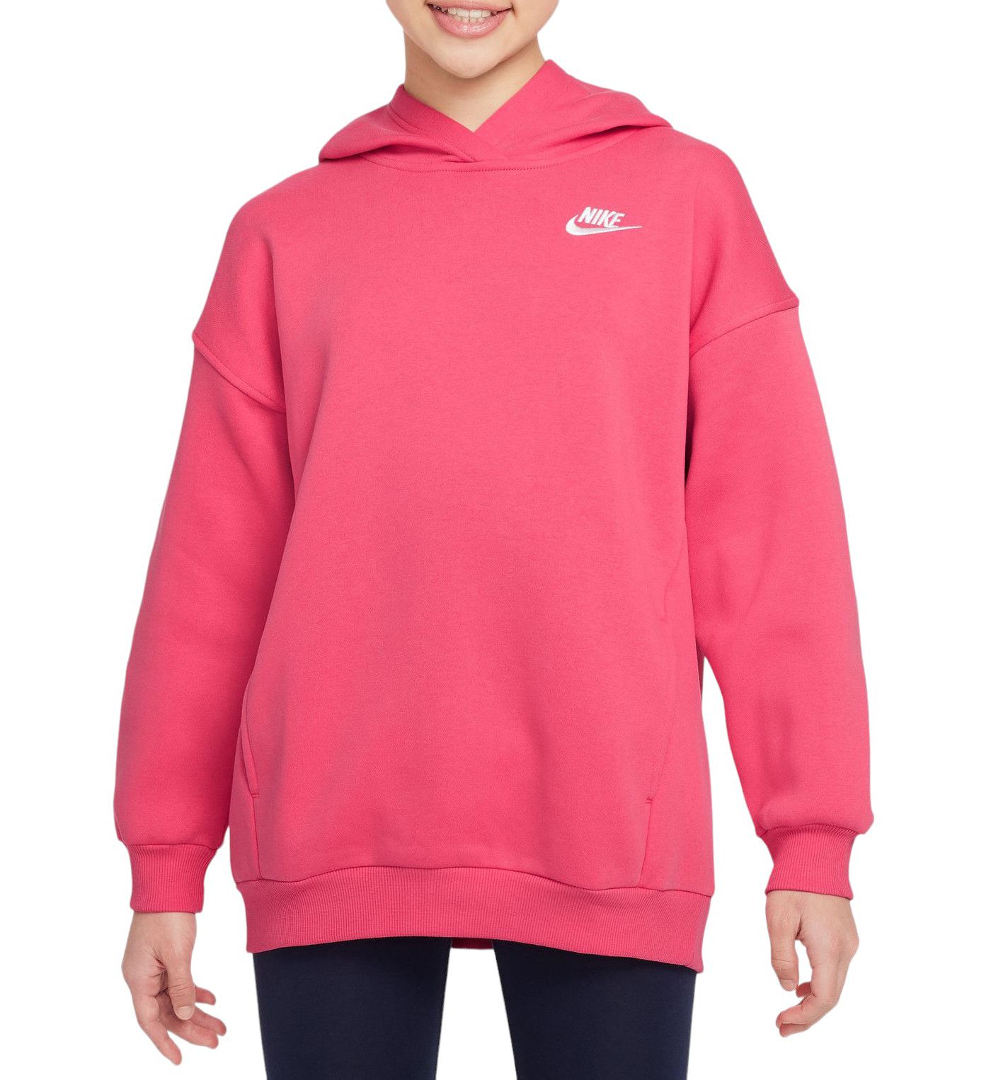 Nike Girls Sportswear Oversized Club Fleece Pullover Hoodie Dick s Sporting Goods