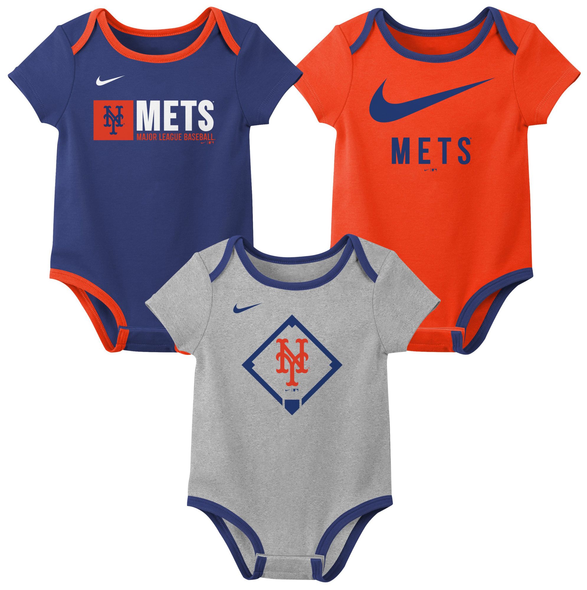 Nike Infant New York Mets Assorted Team Colors 3 Pack  Creeper Set product image