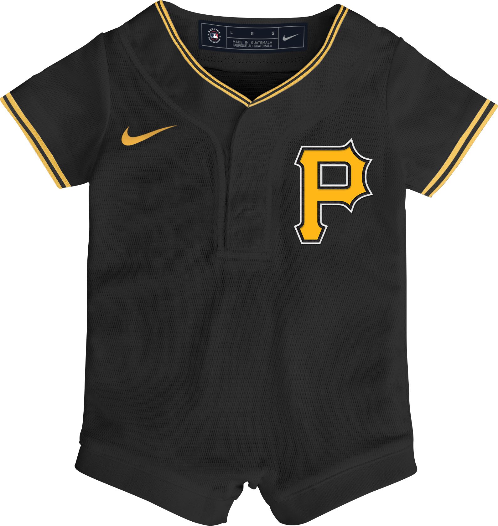 Nike Newborn Pittsburgh Pirates Black Blank Romper Jersey product image
