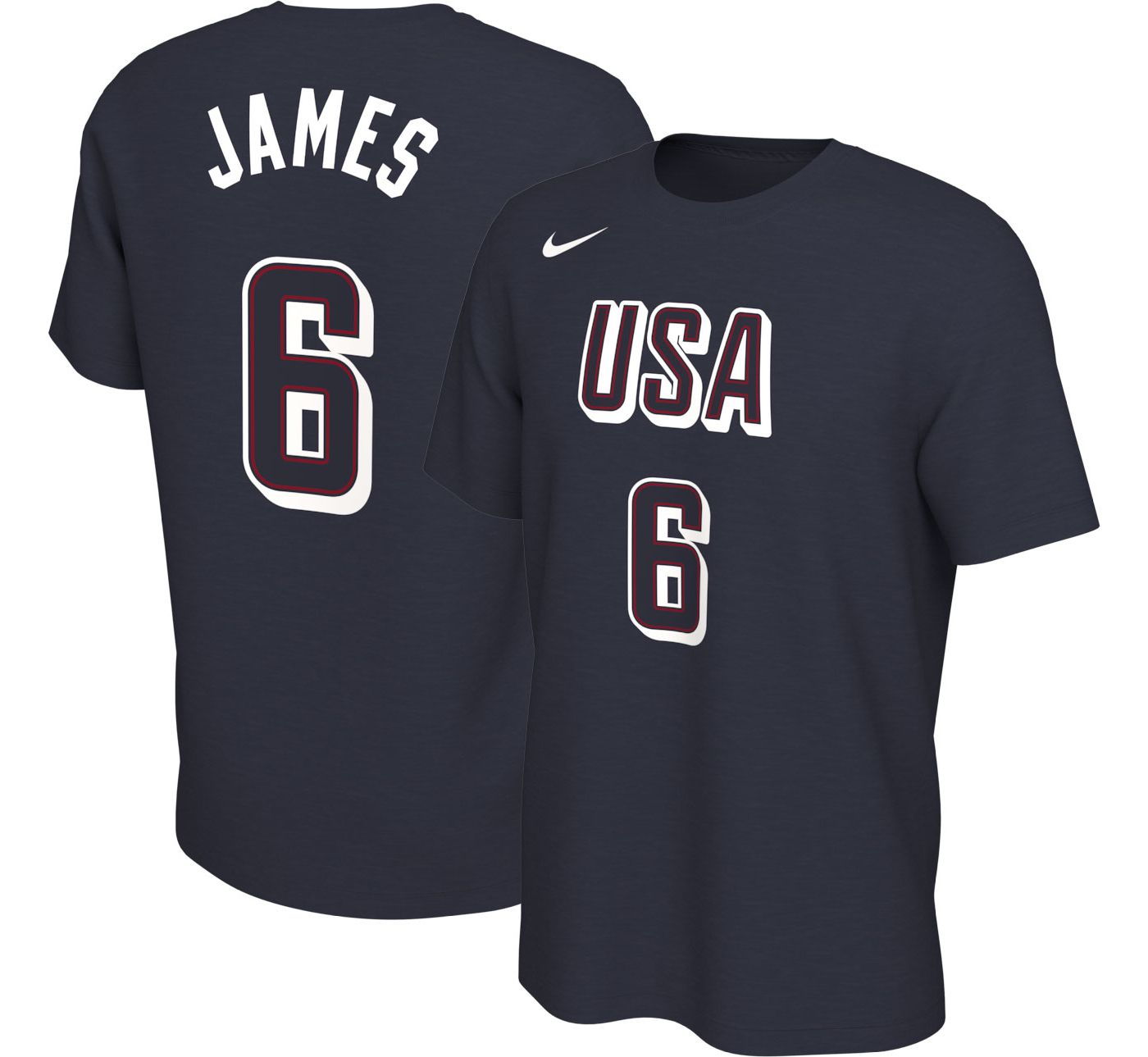 Nike Adult USA 2024 Lebron James 6 Navy T Shirt Dick s Sporting Goods