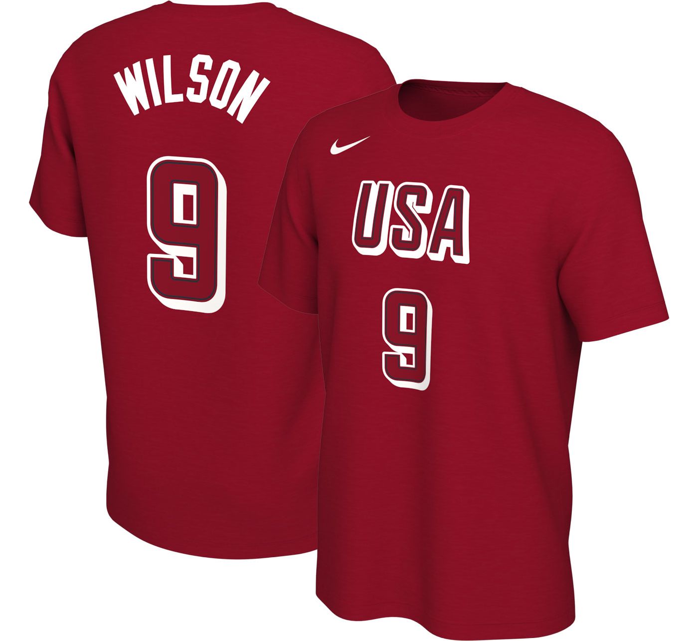Nike Adult USA 2024 A Ja Wilson 9 Red T Shirt Dick s Sporting Goods