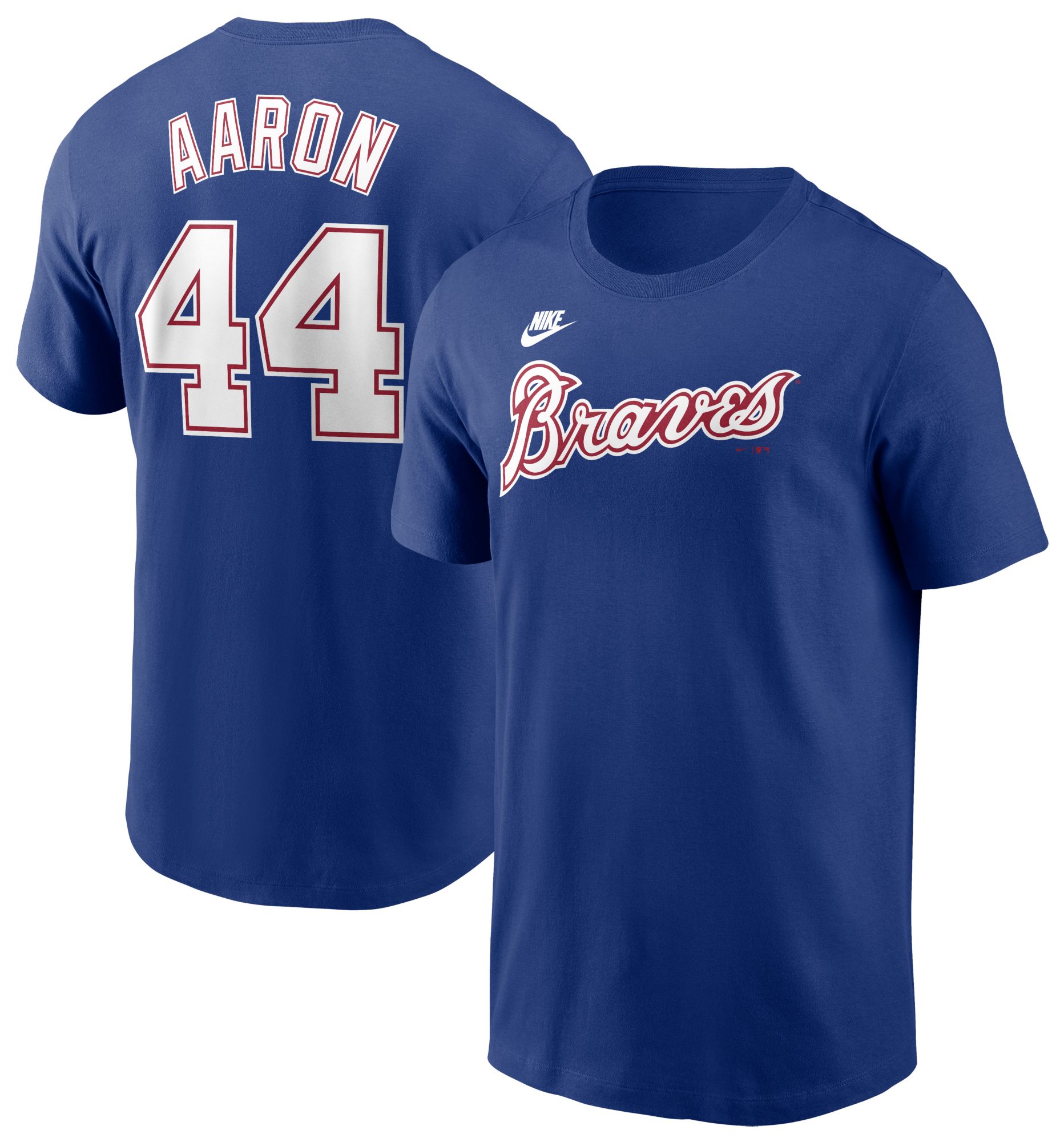 Nike Men's Atlanta Braves Hank Aaron #44 Blue Cooperstown T-Shirt product image