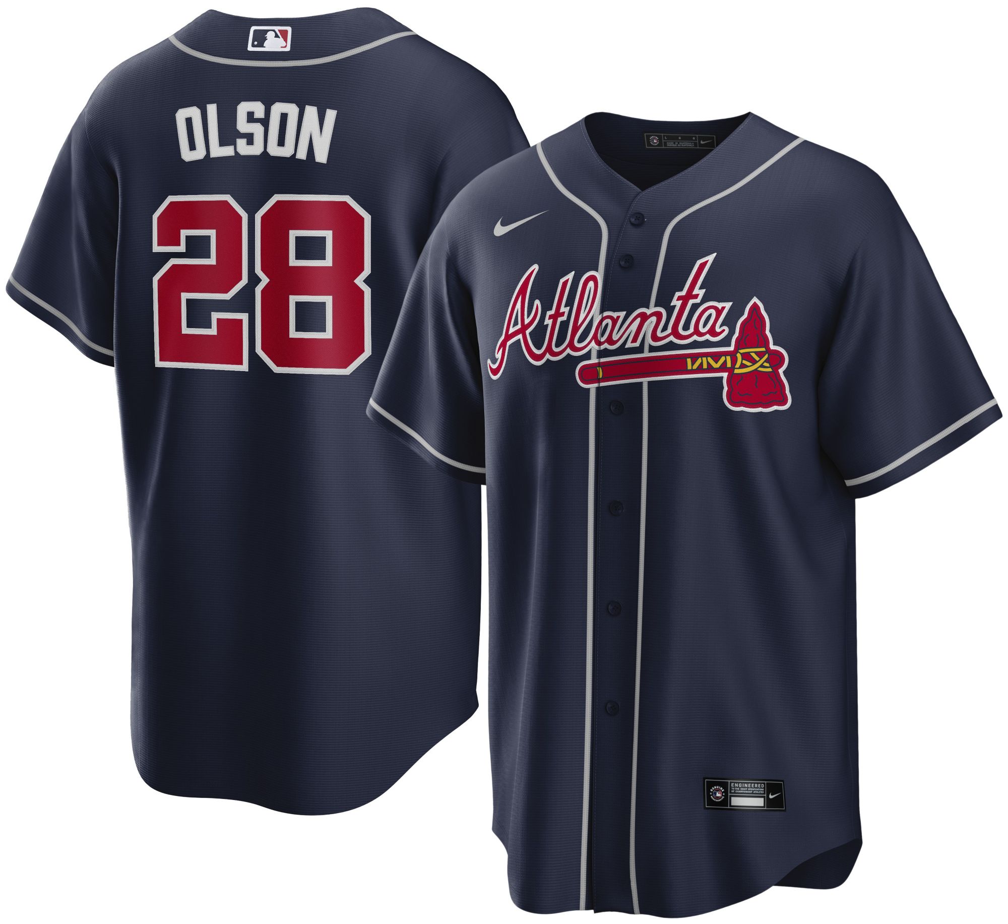 Nike Men's Atlanta Braves Navy Matt Olson #28 Replica Jersey product image