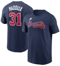 Nike Men's Atlanta Braves Greg Maddux #31 Navy T-Shirt