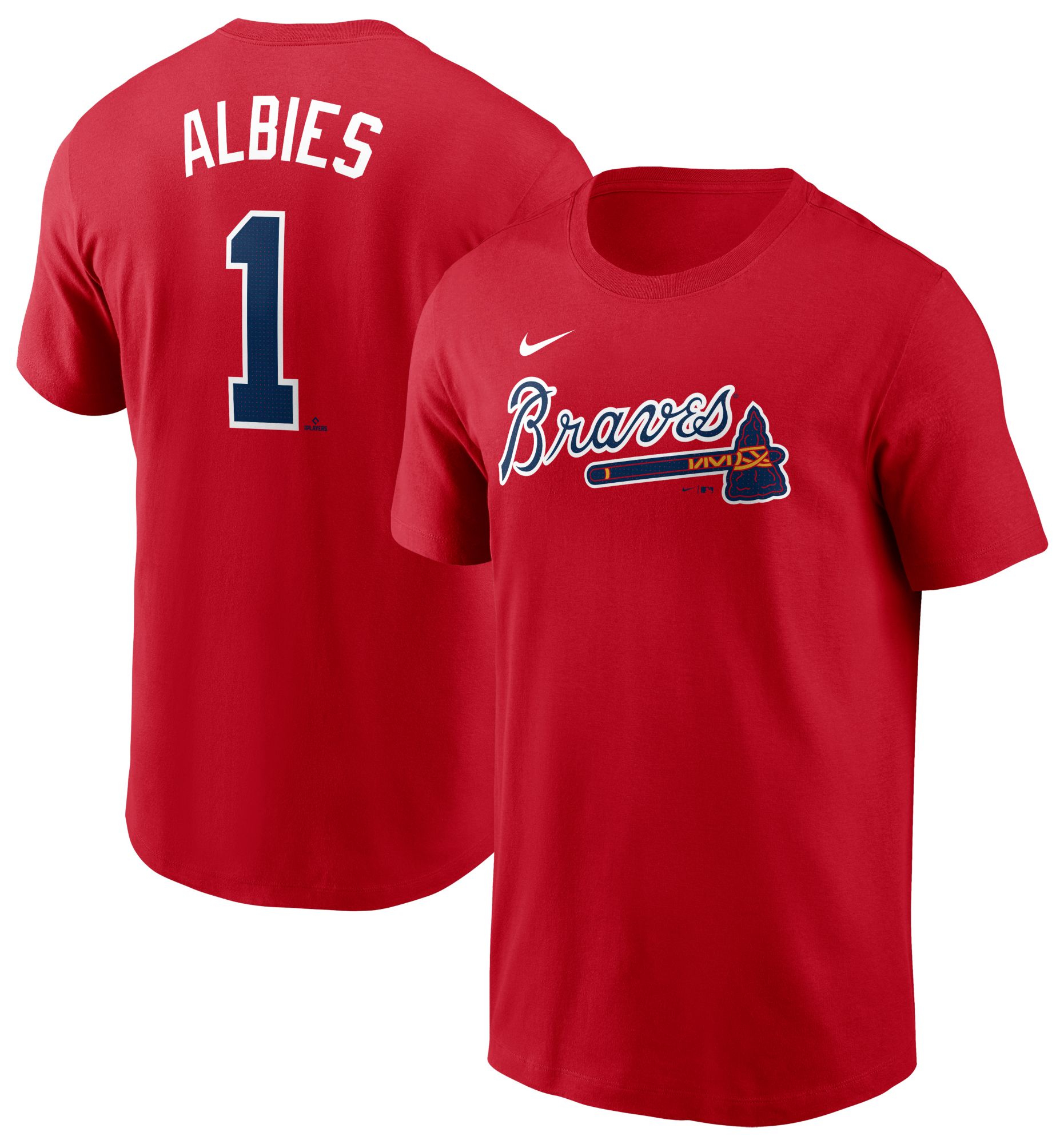 Nike Men's Atlanta Braves Ozzie Albies #1 Red T-Shirt product image