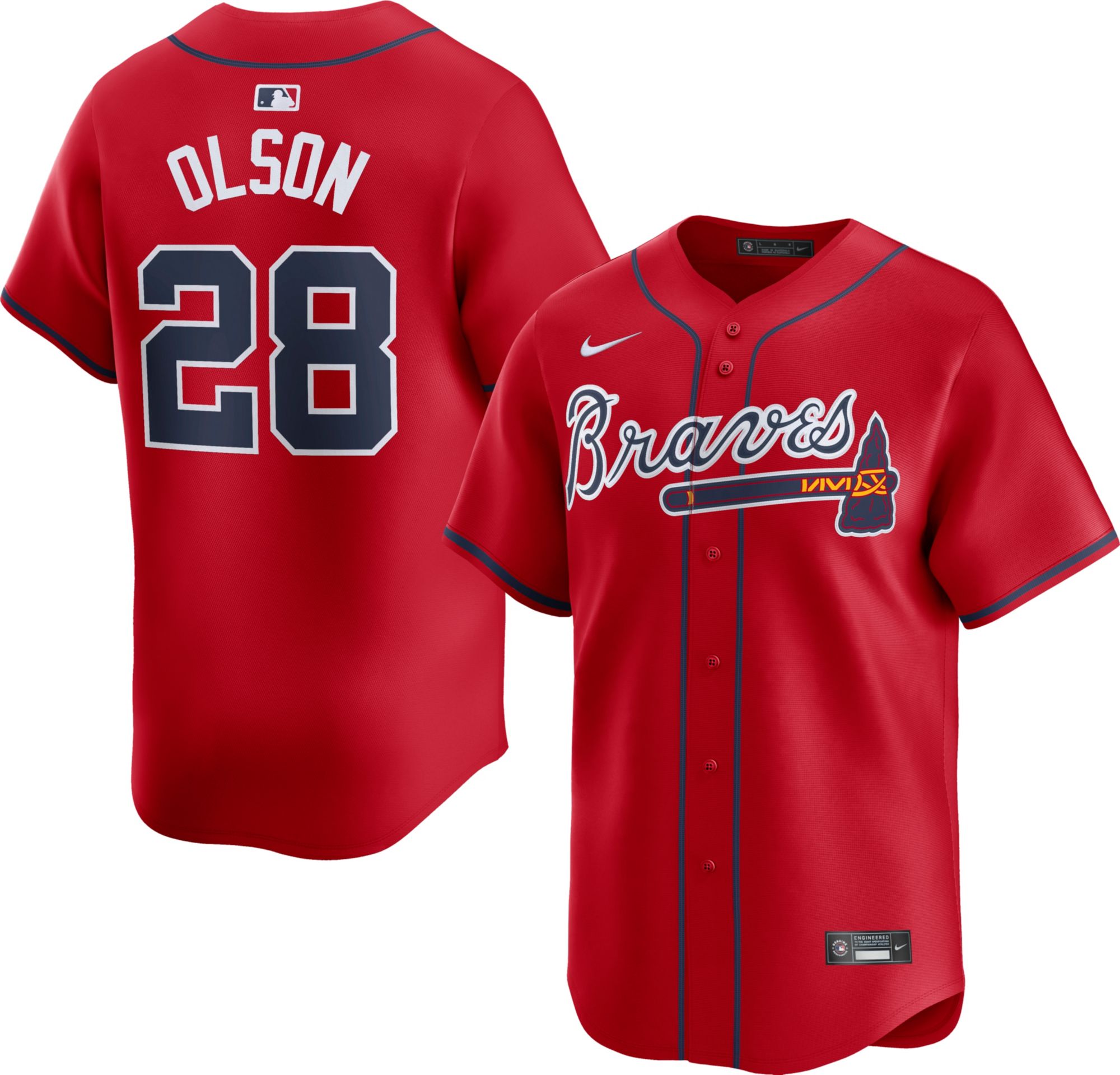 Nike Men's Atlanta Braves Matt Olson #28 Red Limited Vapor Jersey product image