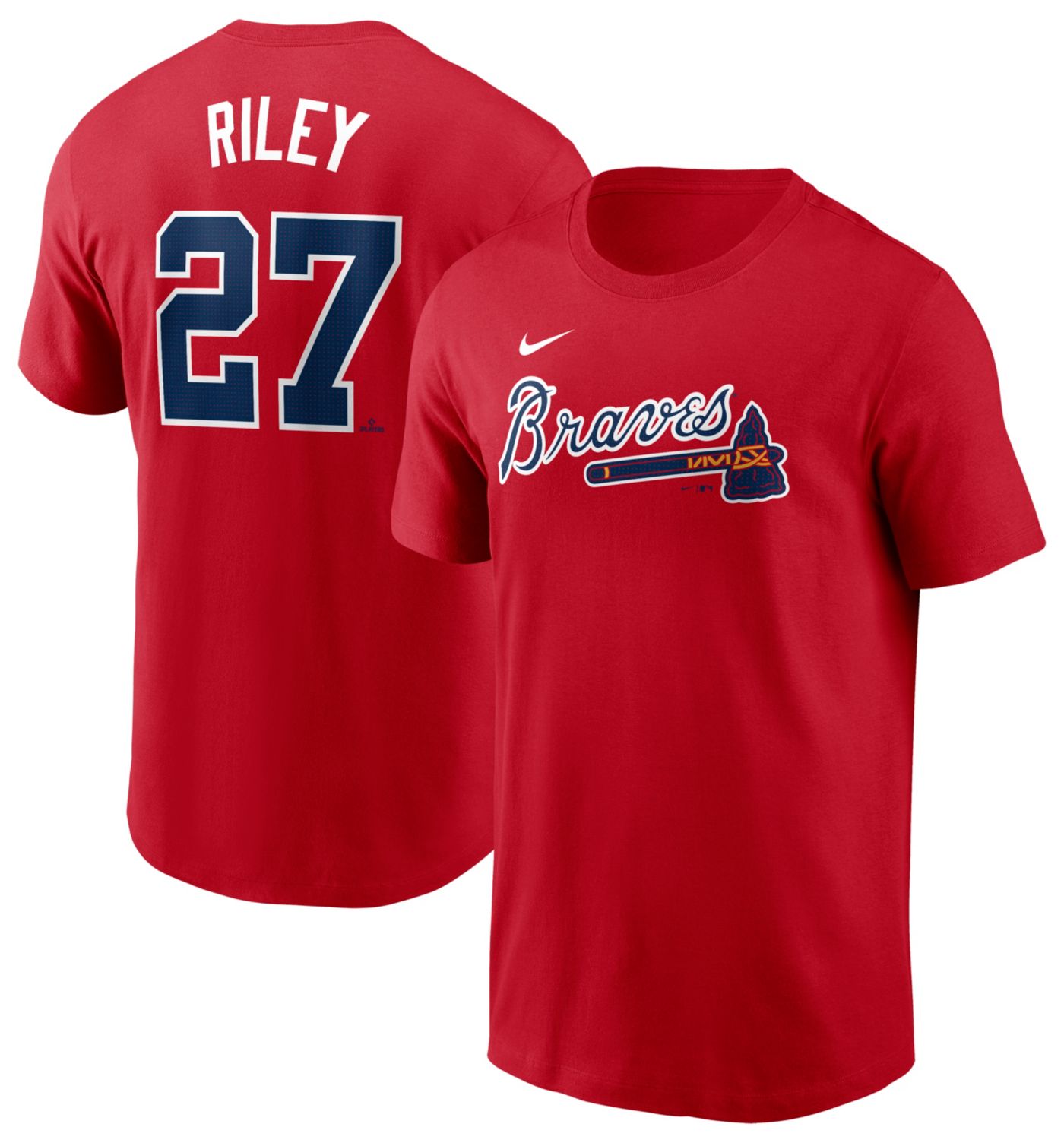 Nike Men s Atlanta Braves Austin Riley 27 Red T Shirt Dick s Sporting Goods